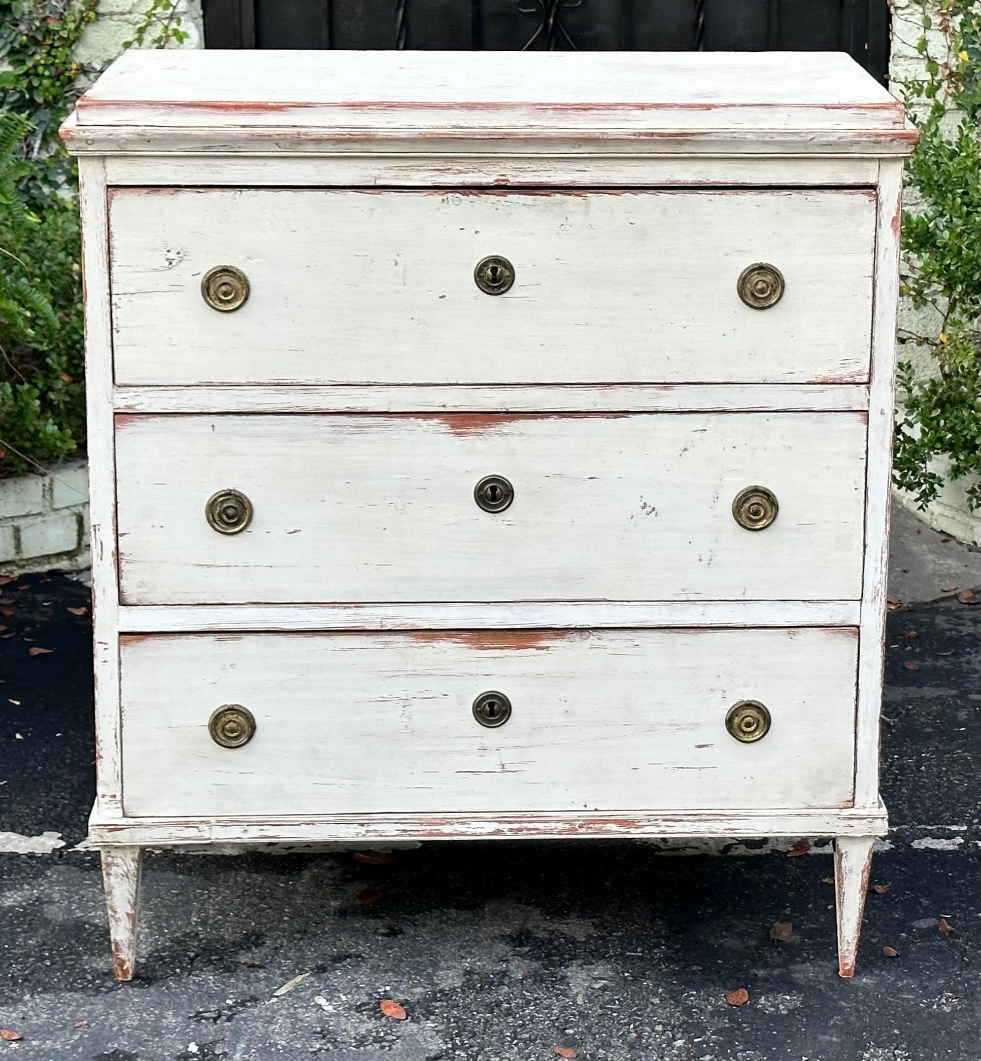 Antique 18th C Gustavian Swedish Empire Commode Chest of Drawers 1
