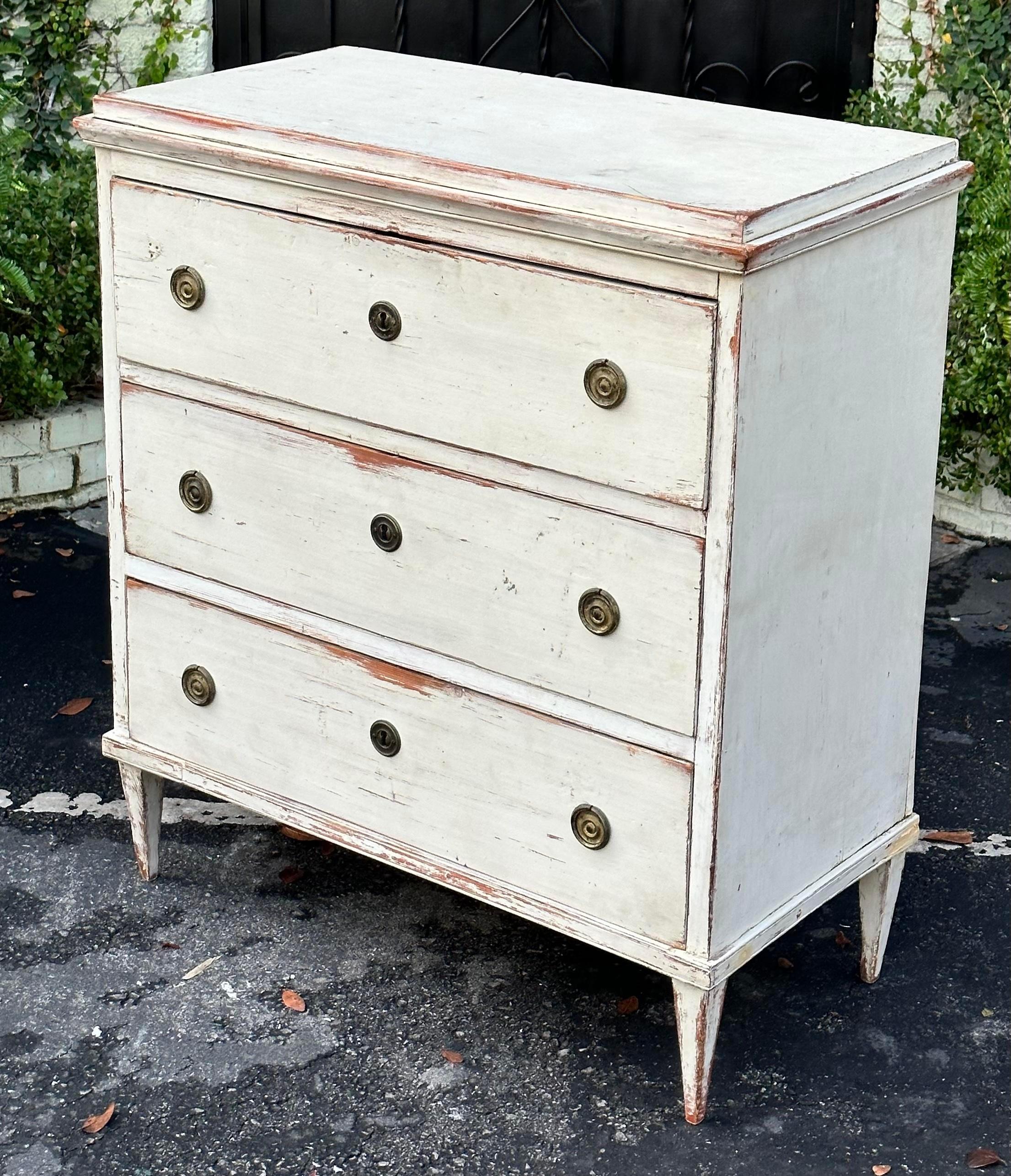 Antique 18th C Gustavian Swedish Empire Commode Chest of Drawers 2