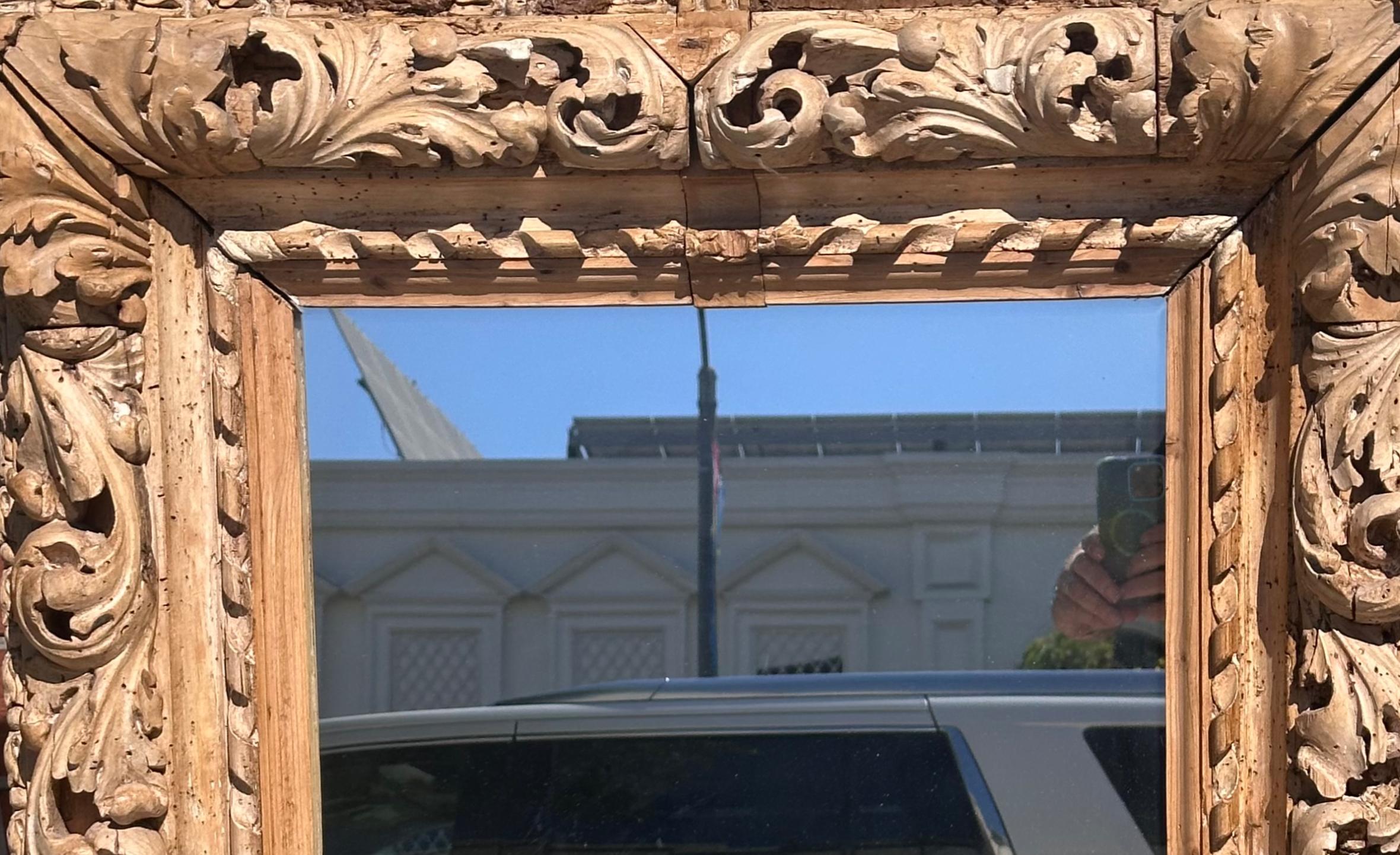 Wood Antique 18th C Gustavian Swedish Empire Mirror