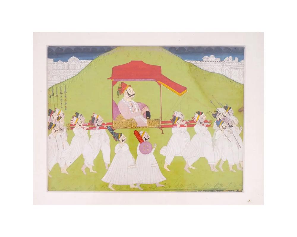 Unknown Antique 18Th C Indian Rajput Miniature Painting For Sale