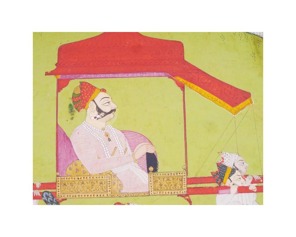 Antique 18Th C Indian Rajput Miniature Painting In Good Condition For Sale In New York, NY