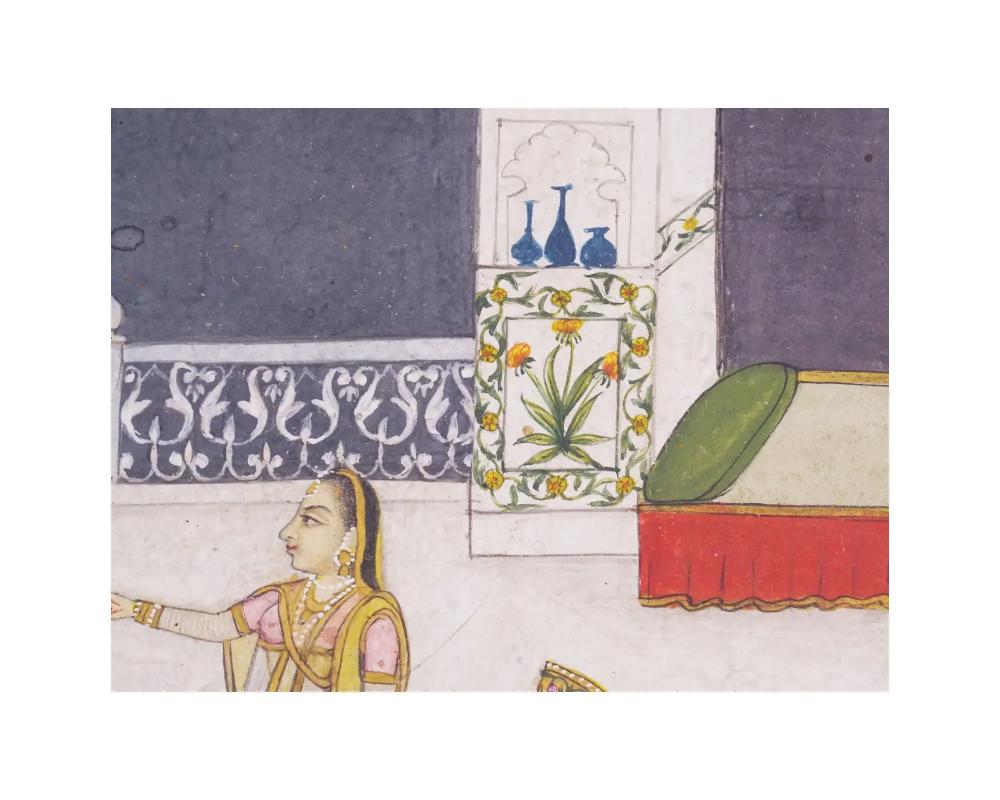 A.I.C. Indian Rajput Miniature Painting Antique 18Th C Bon état - En vente à New York, NY