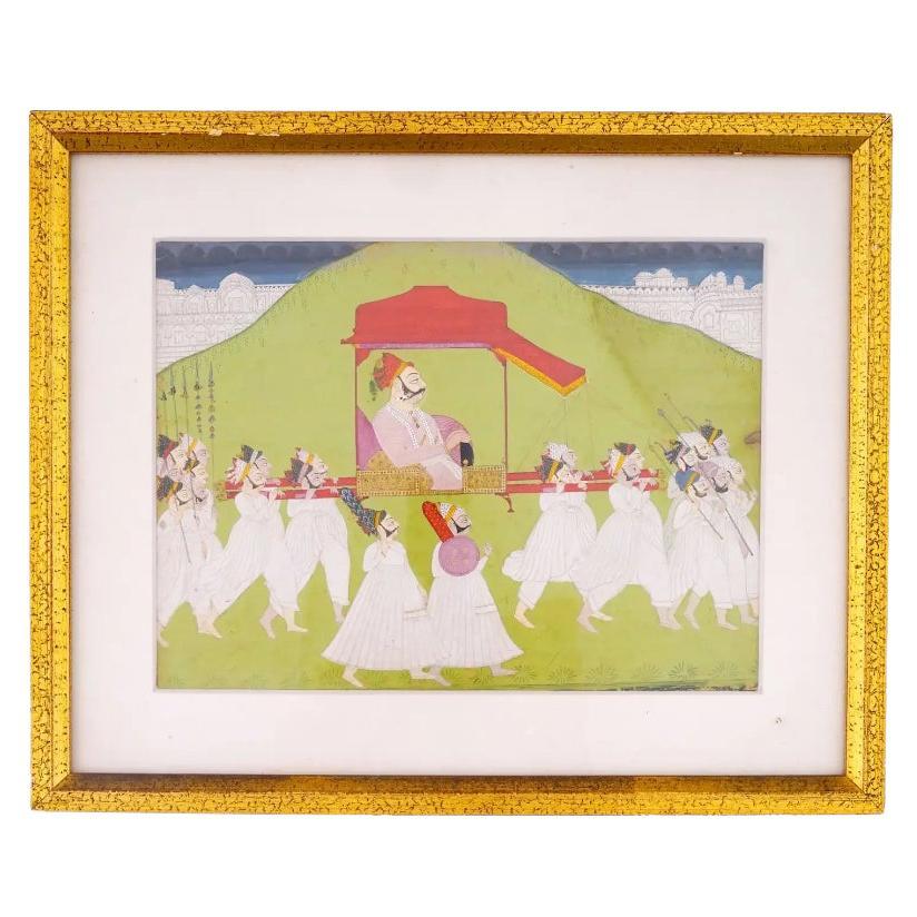 Antique 18Th C Indian Rajput Miniature Painting For Sale