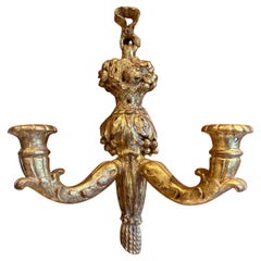 Antique 18th C Italian Giltwood Candle Wall Sconce. 1 of two available.