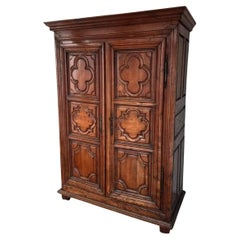 Antique 18th C Italian Linen Press Armoire Wardrobe Cabinet