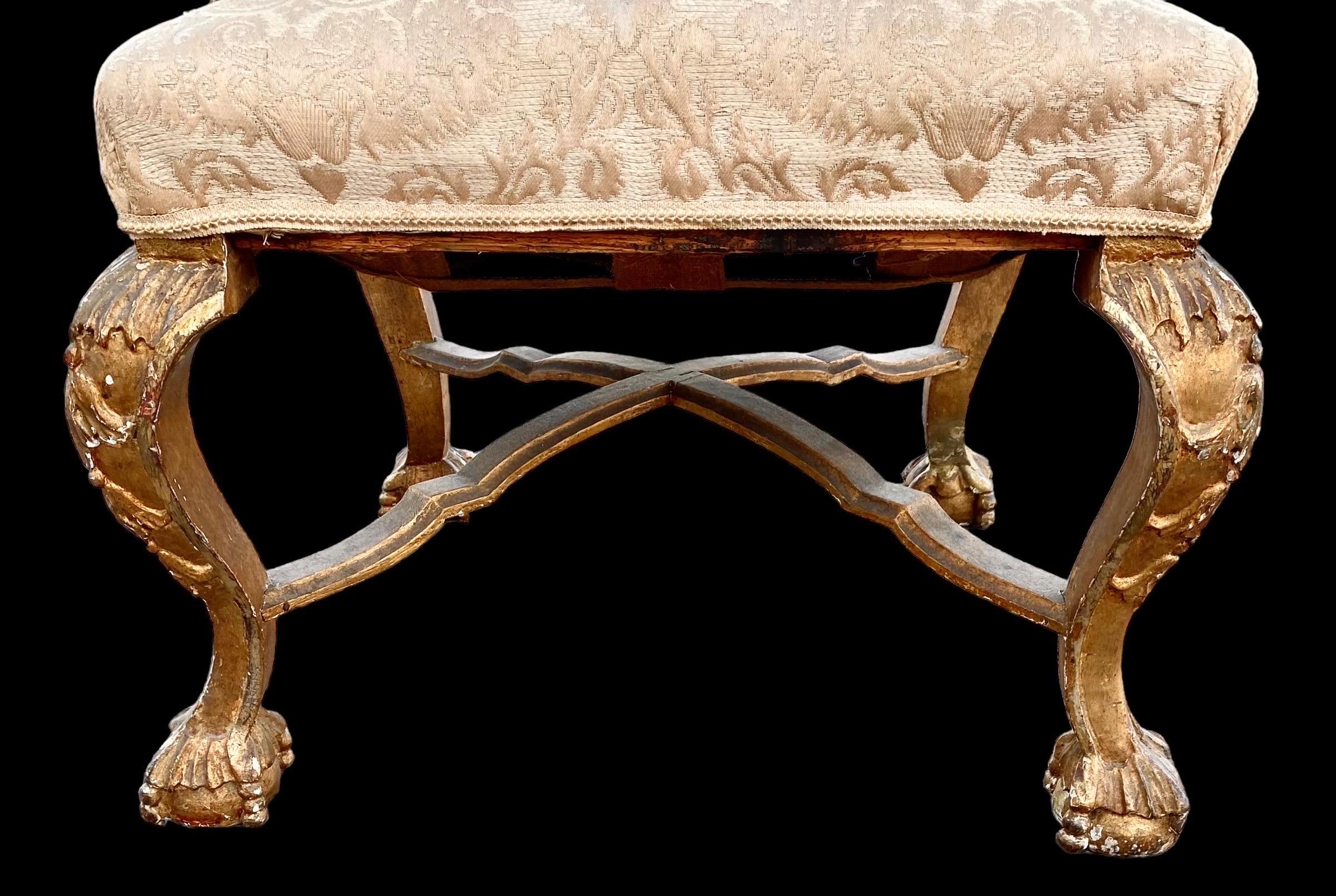 Antique 18th century Italian Rococo Giltwood Armchair 8