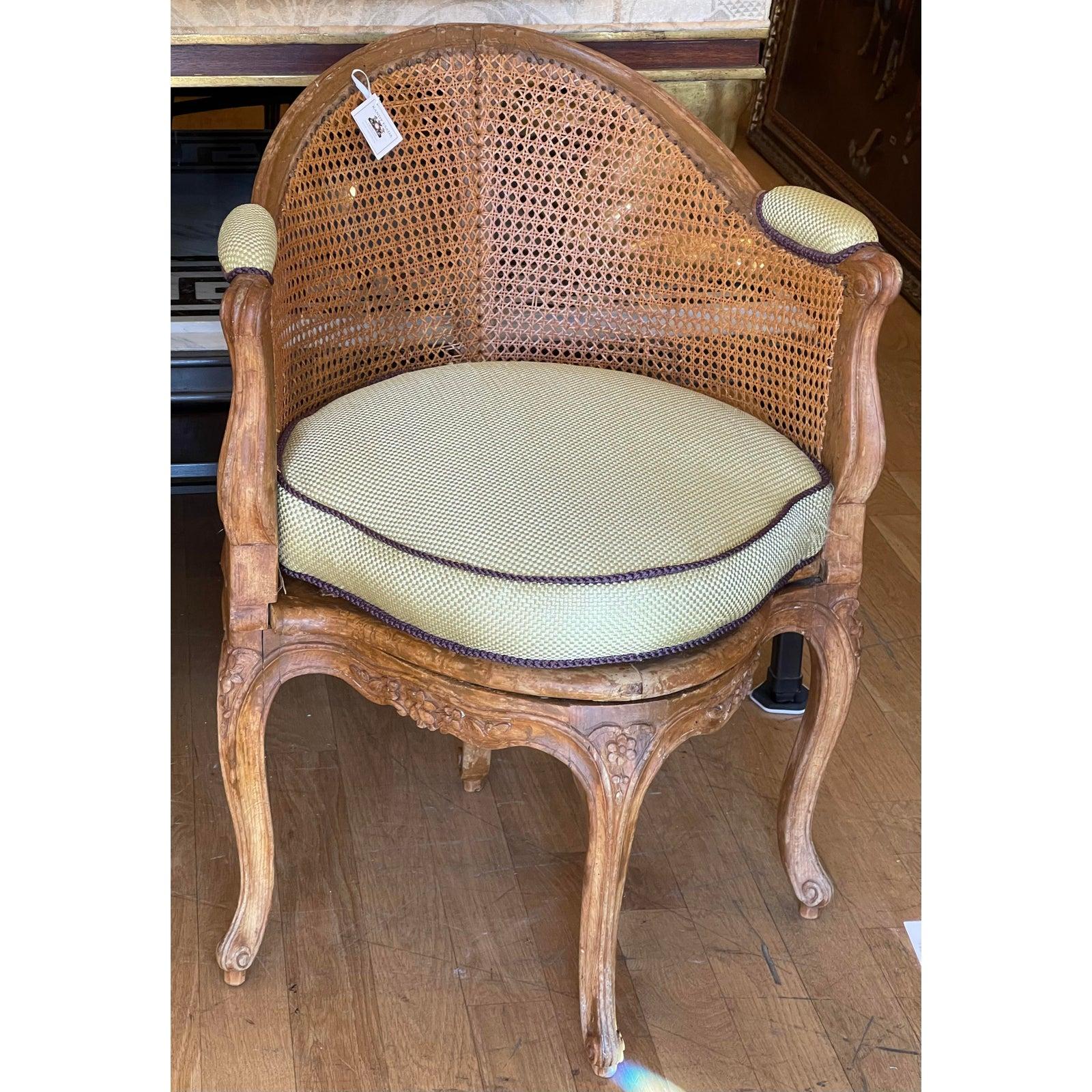 Antique 18th C Louis XV Caned Corner Chair In Good Condition In LOS ANGELES, CA