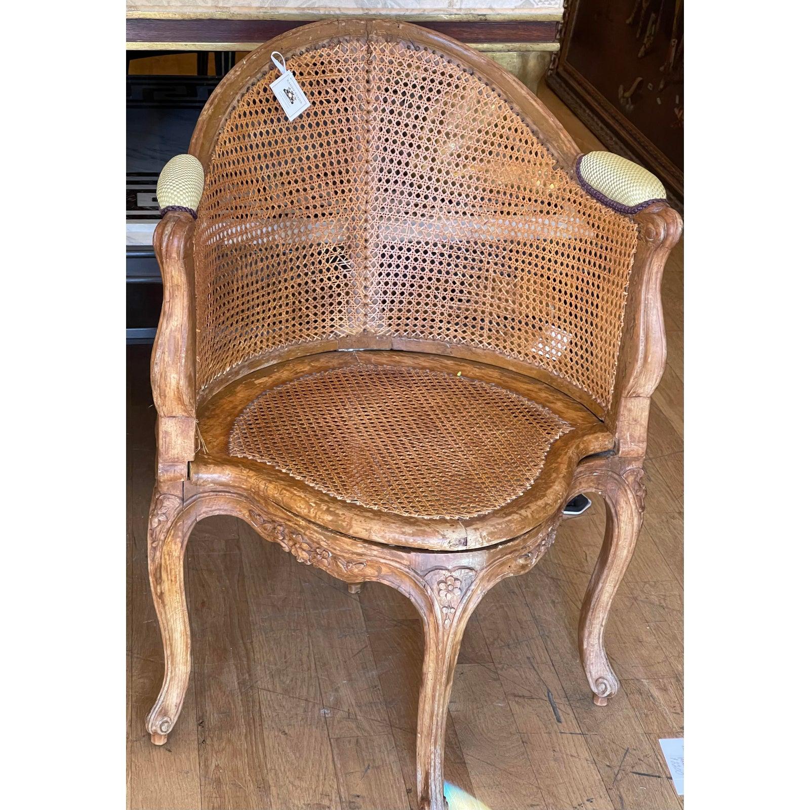 Antique 18th C Louis XV Caned Corner Chair 1