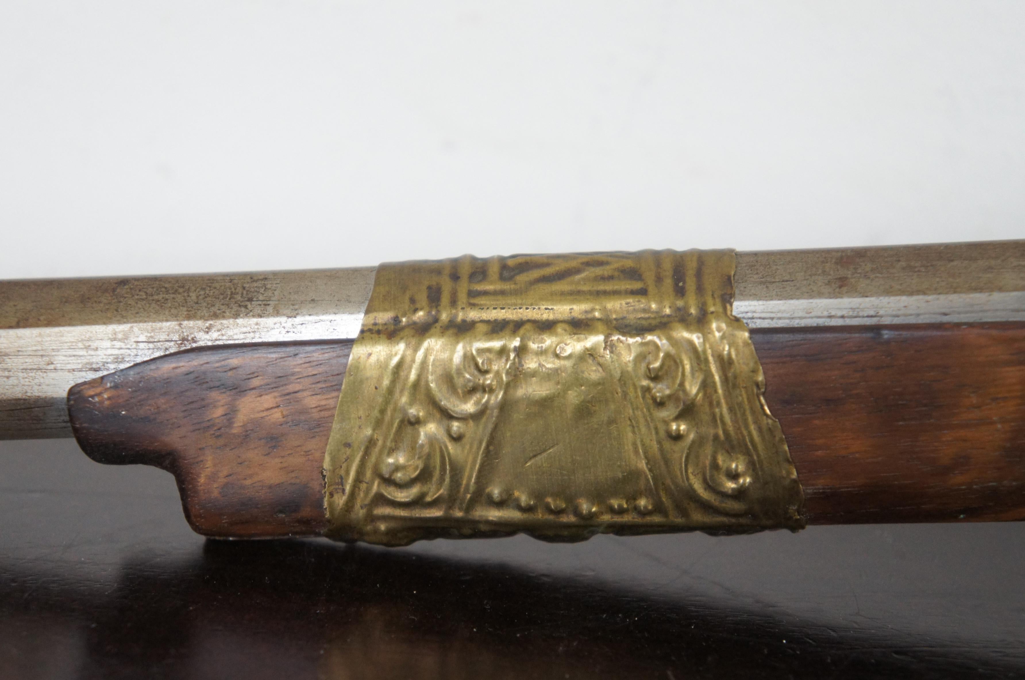 18th Century and Earlier Antique 18th C Moroccan Snaphaunce Miquelet Flintlock Rifle Dog Lock Gun Stampe For Sale