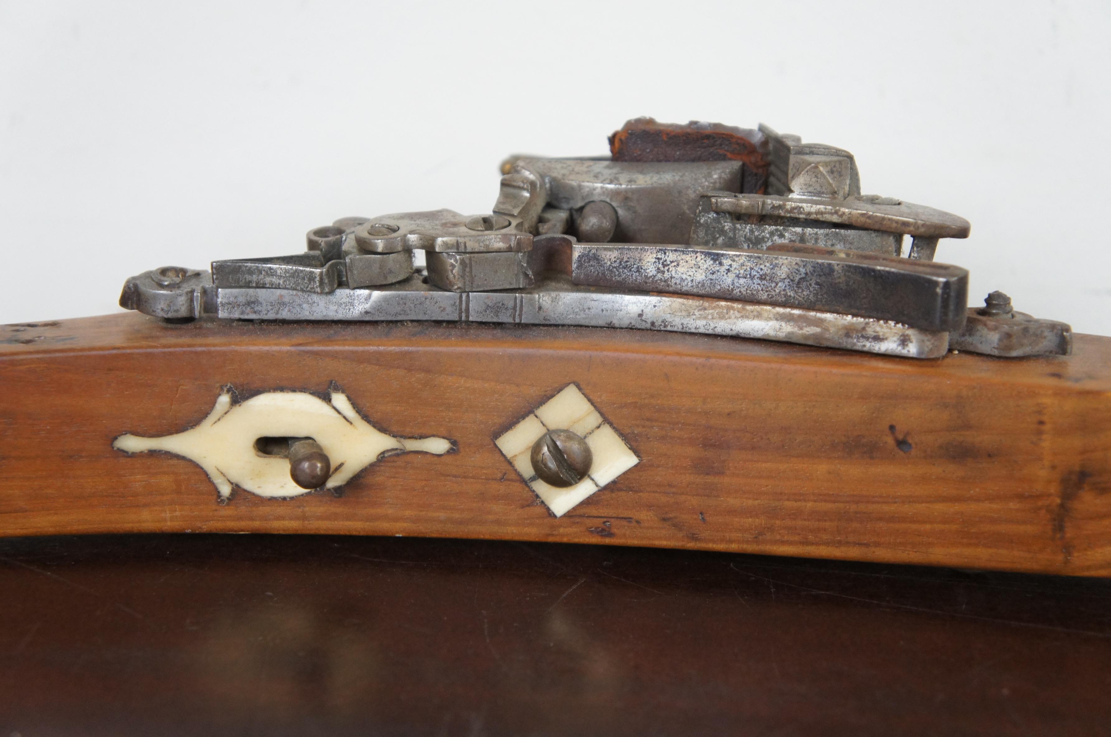 Antique 18th C Moroccan Snaphaunce Miquelet Flintlock Rifle Dog Lock Gun Stampe For Sale 3