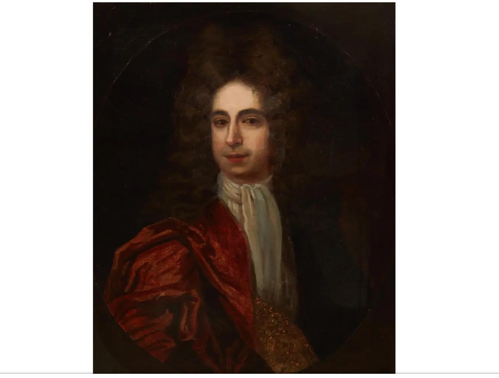 Antique 18th C Portrait of a Gentleman in Red - Attr. À Johan Van Diest (Néerlandais, 1695-1757)
