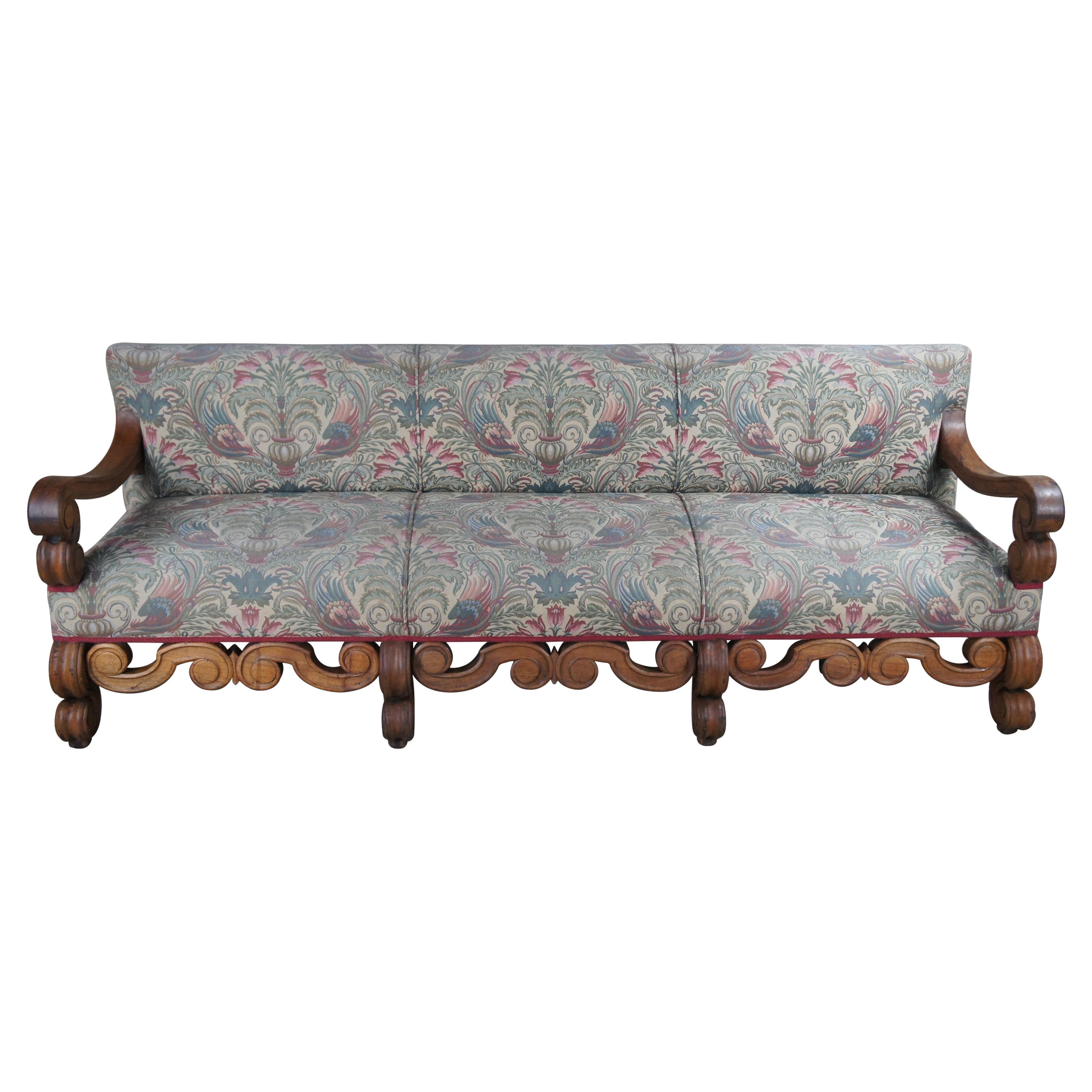 Antique 18th C. William & Mary Mahogany Carved Settle Bench Sofa Empress Hotel For Sale