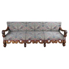 Used 18th C. William & Mary Mahogany Carved Settle Bench Sofa Empress Hotel