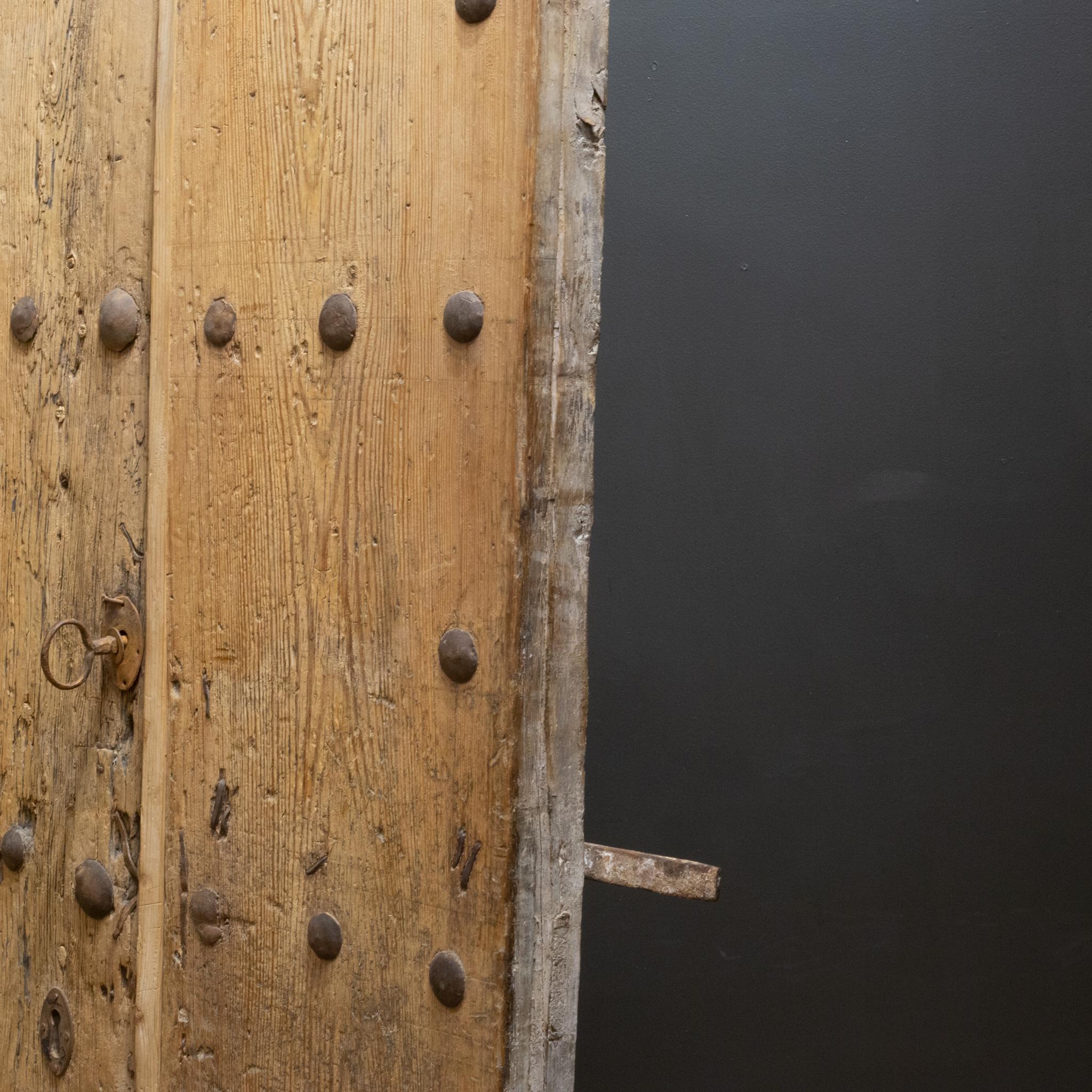 Antique 18th c. Wood and Iron Spanish Porch Door with Interior Door, c.1700s 6