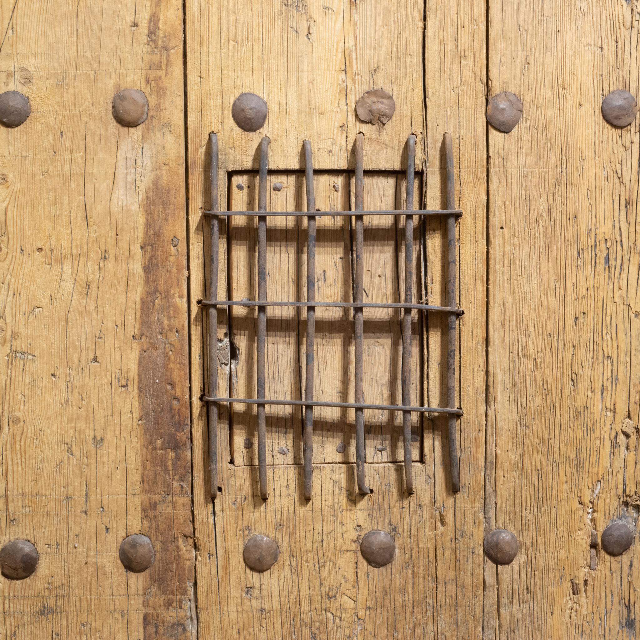 Antique 18th c. Wood and Iron Spanish Porch Door with Interior Door, c.1700s In Good Condition In San Francisco, CA