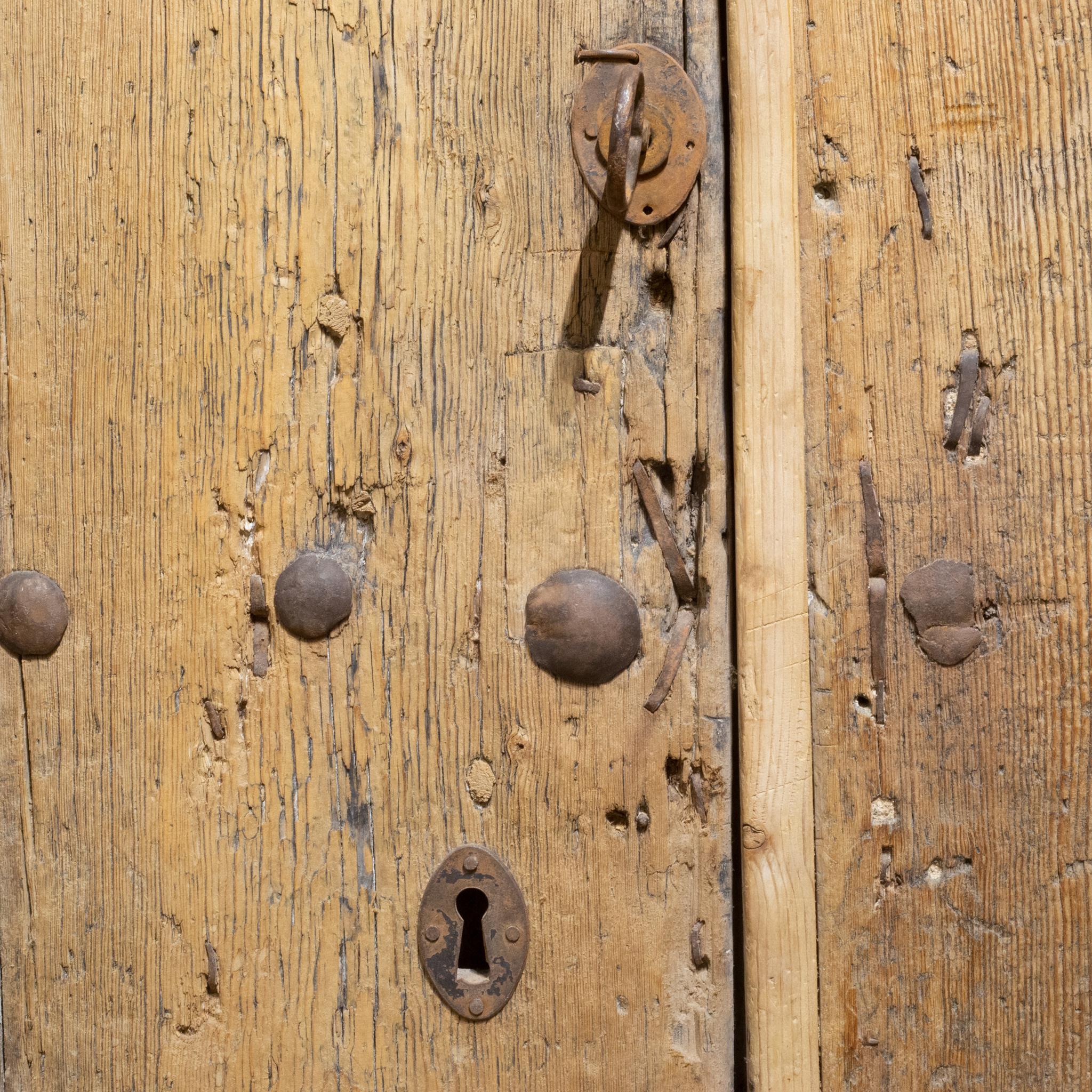 Antique 18th c. Wood and Iron Spanish Porch Door with Interior Door, c.1700s 1