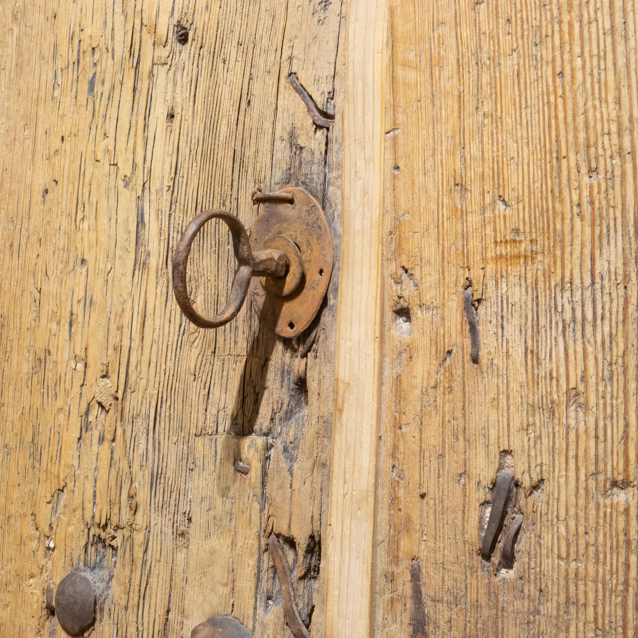 Antique 18th c. Wood and Iron Spanish Porch Door with Interior Door, c.1700s 2