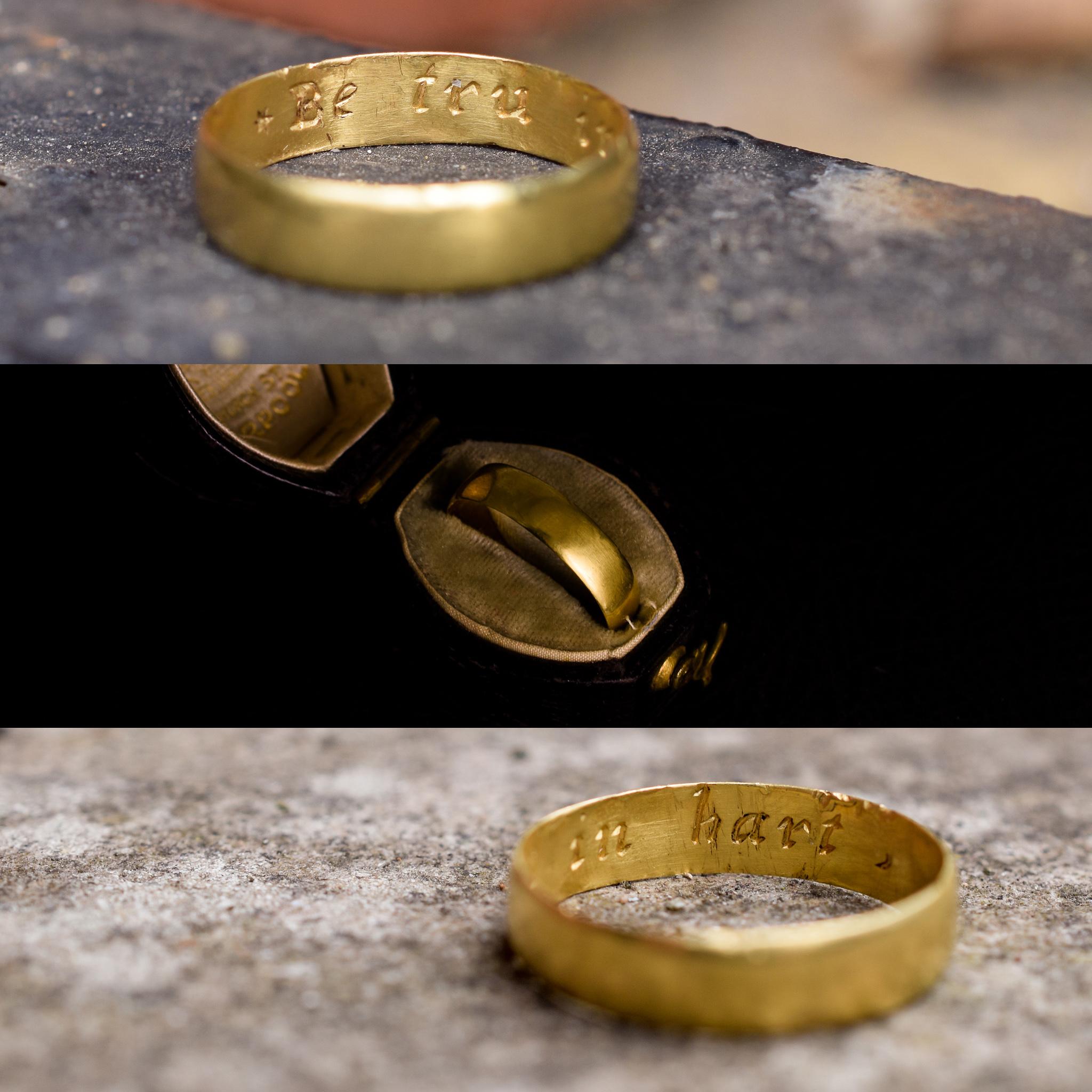 Women's or Men's Antique 18th Century 22 Karat Gold Posy Ring 