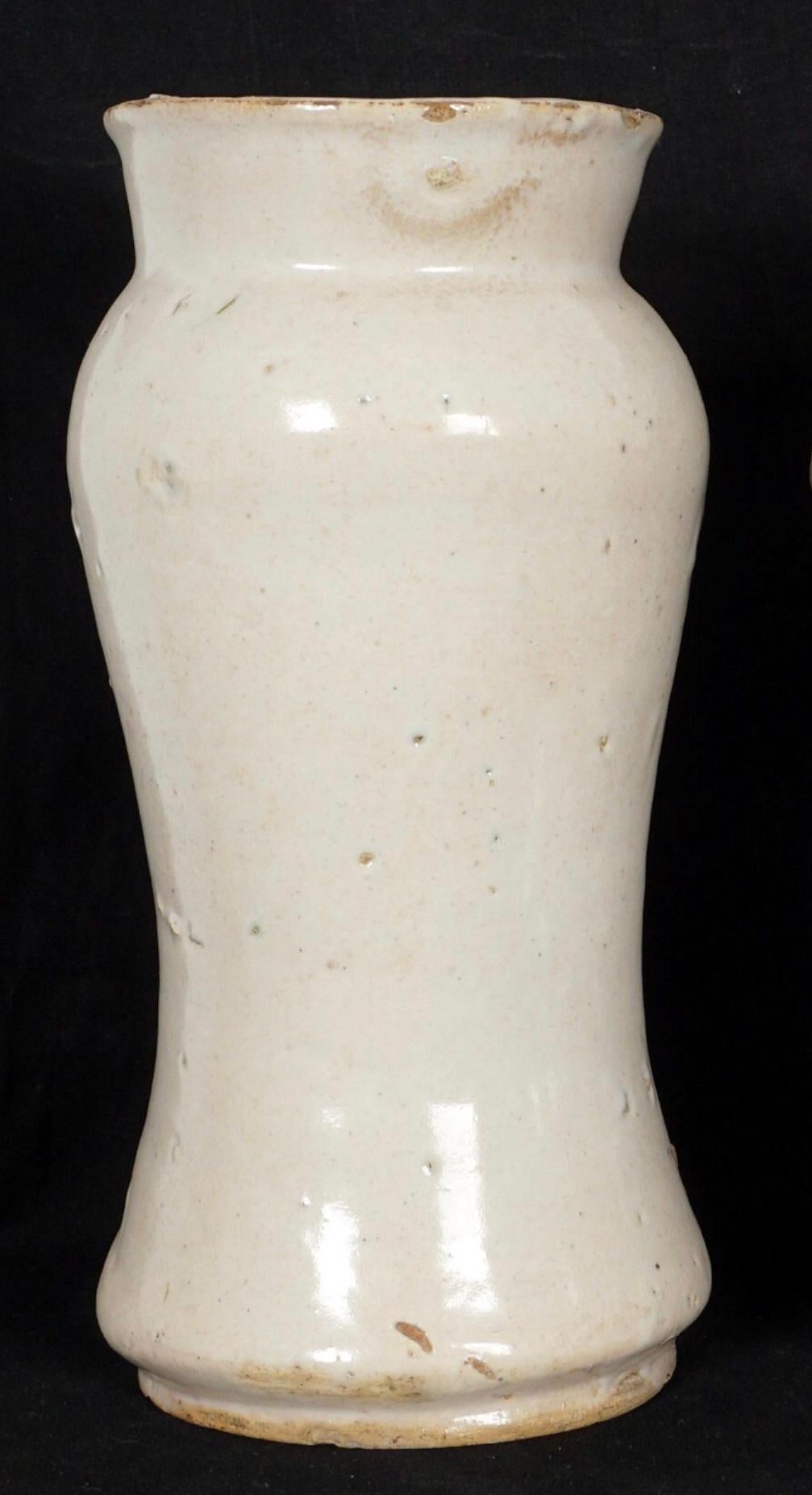 Baroque Antique 18th Century Albarello Italian Drug Jar For Sale