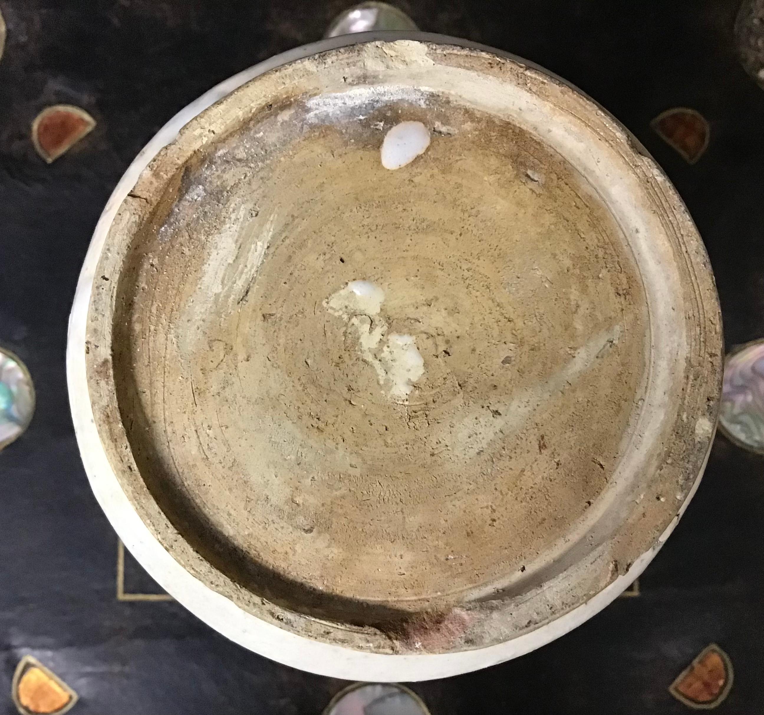 Pottery Antique 18th Century Albarello Italian Drug Jar For Sale