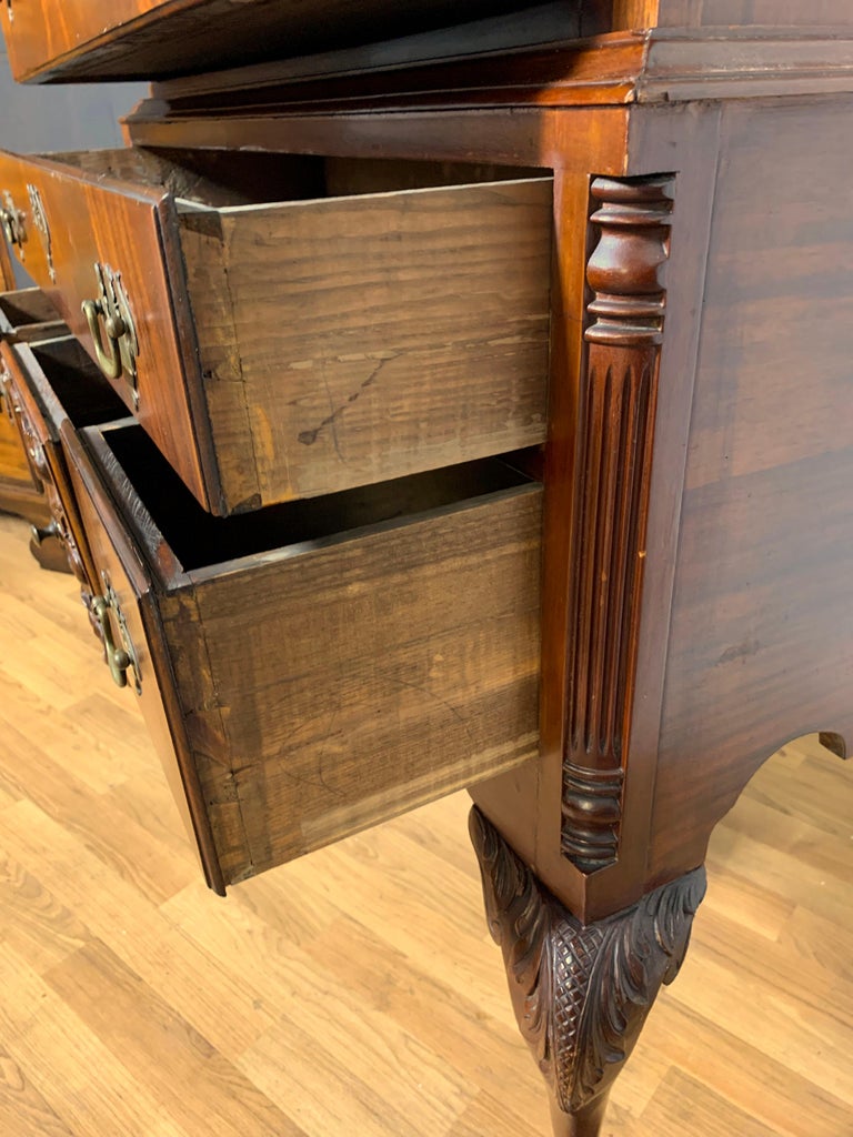 Antique 18th Century American Chippendale Chest on Frame Highboy