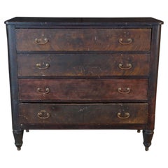 Antique 18th Century American Federal Crotch Mahogany Chest of Drawers Dresser