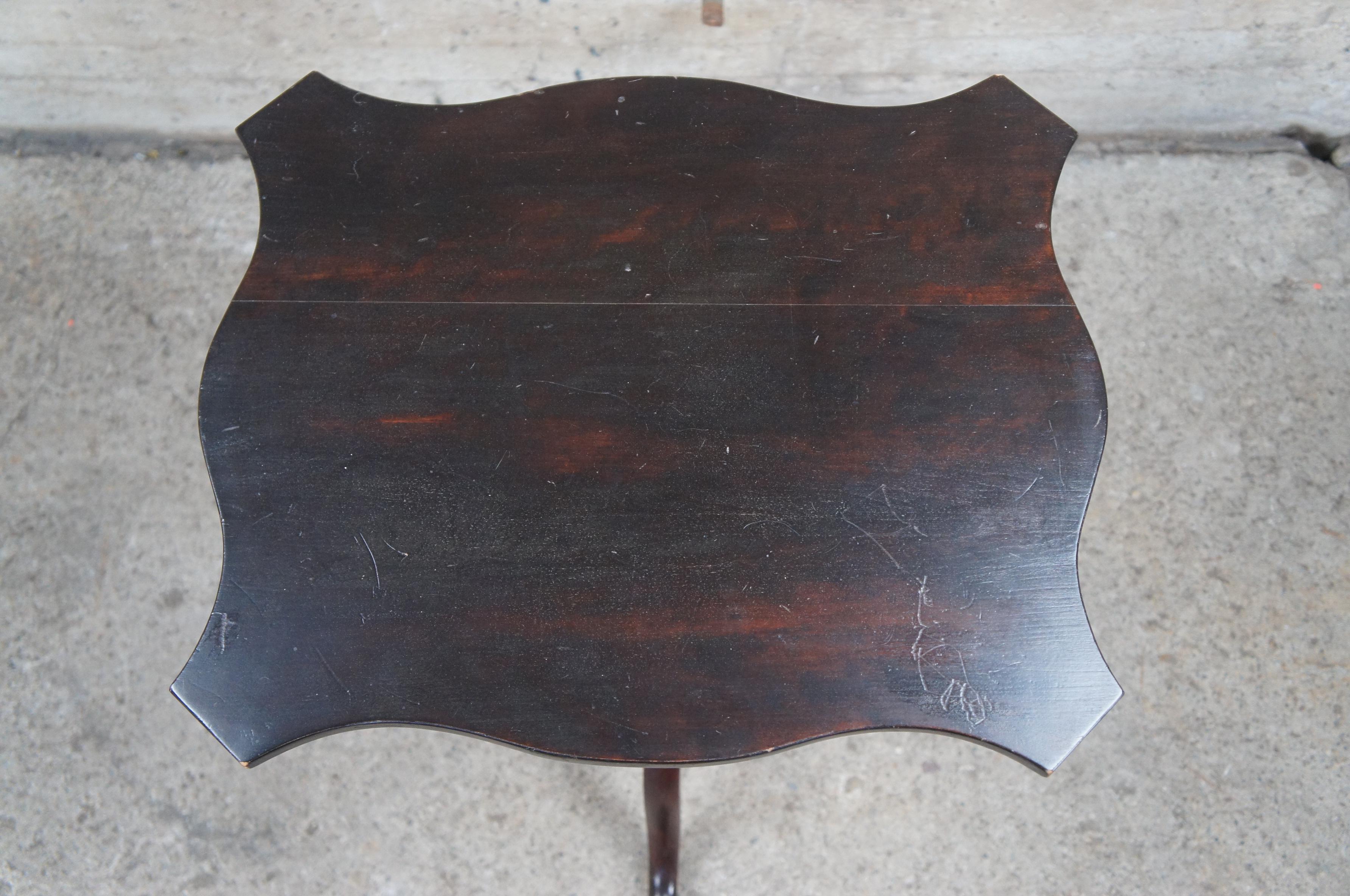 18th Century and Earlier Antique 18th Century American Mahogany Queen Anne Candle Stand Table Newport