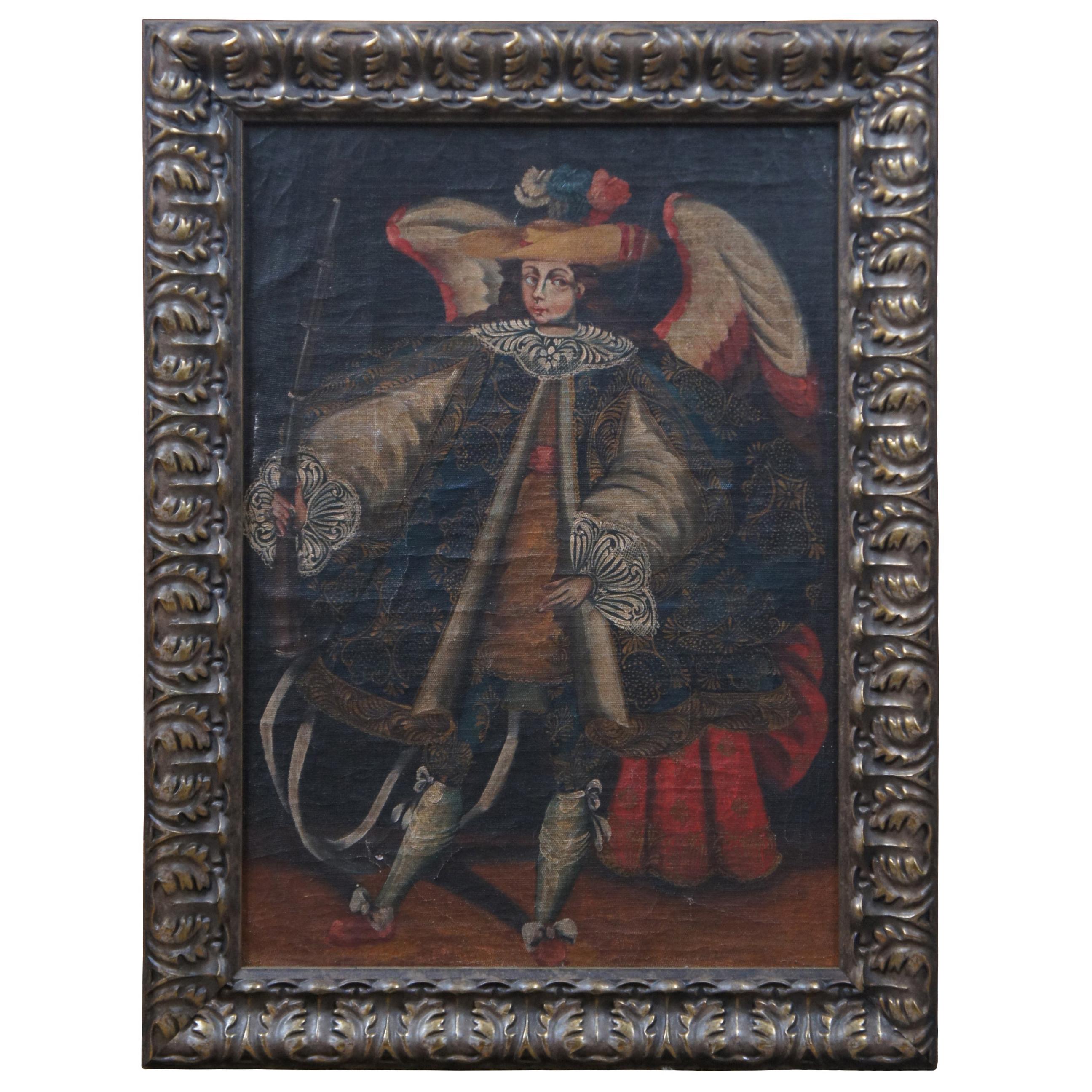 Colonial replica Painting from Peru Details about   Archangel Gabriel Cuzco Painting on Wood 