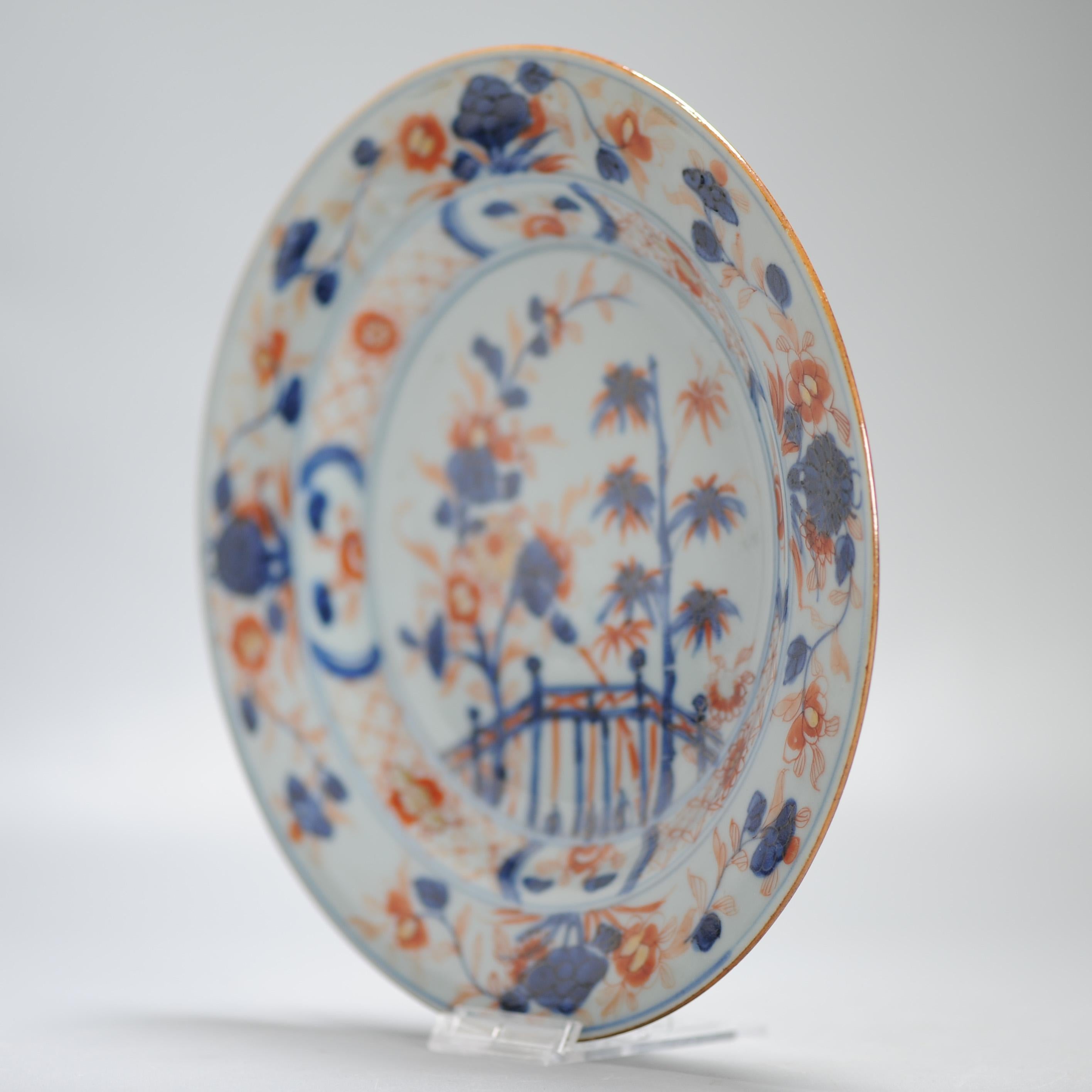 Antique 18th century Antique Kangxi Yongzheng Chinese Porcelain Imari Plate For Sale 5