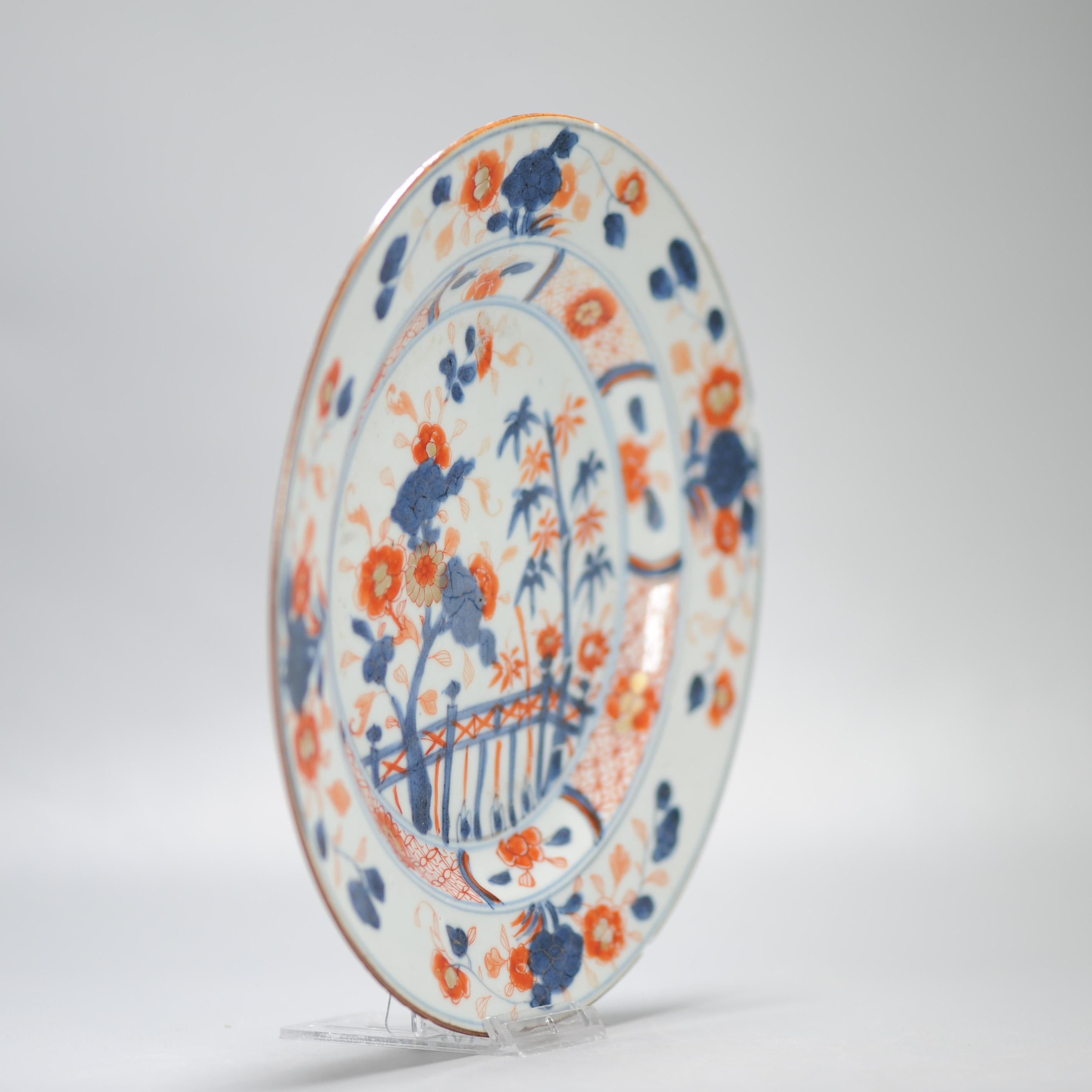 Antique 18th century Antique Kangxi Yongzheng Chinese Porcelain Imari Plate For Sale 7