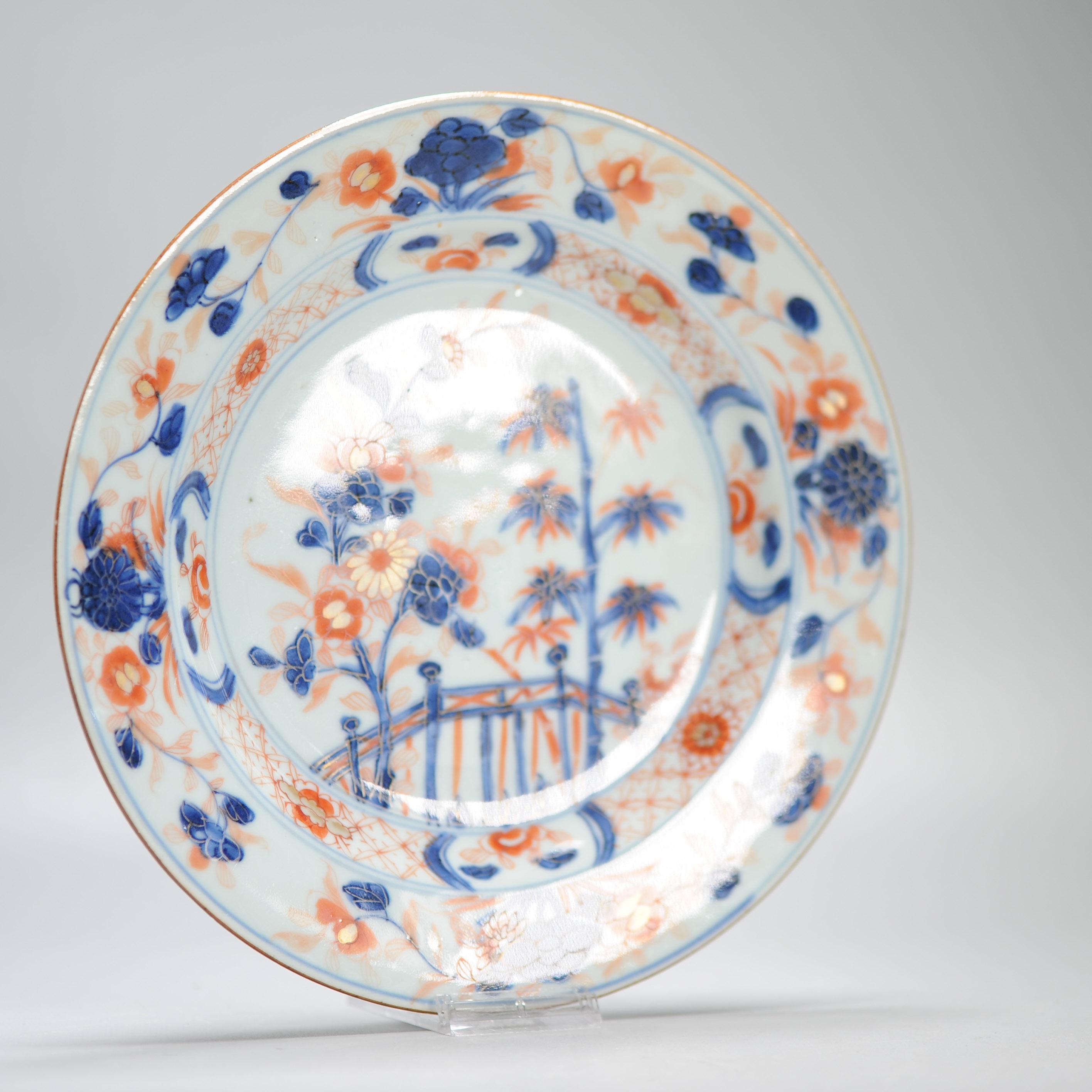 18th Century and Earlier Antique 18th century Antique Kangxi Yongzheng Chinese Porcelain Imari Plate For Sale