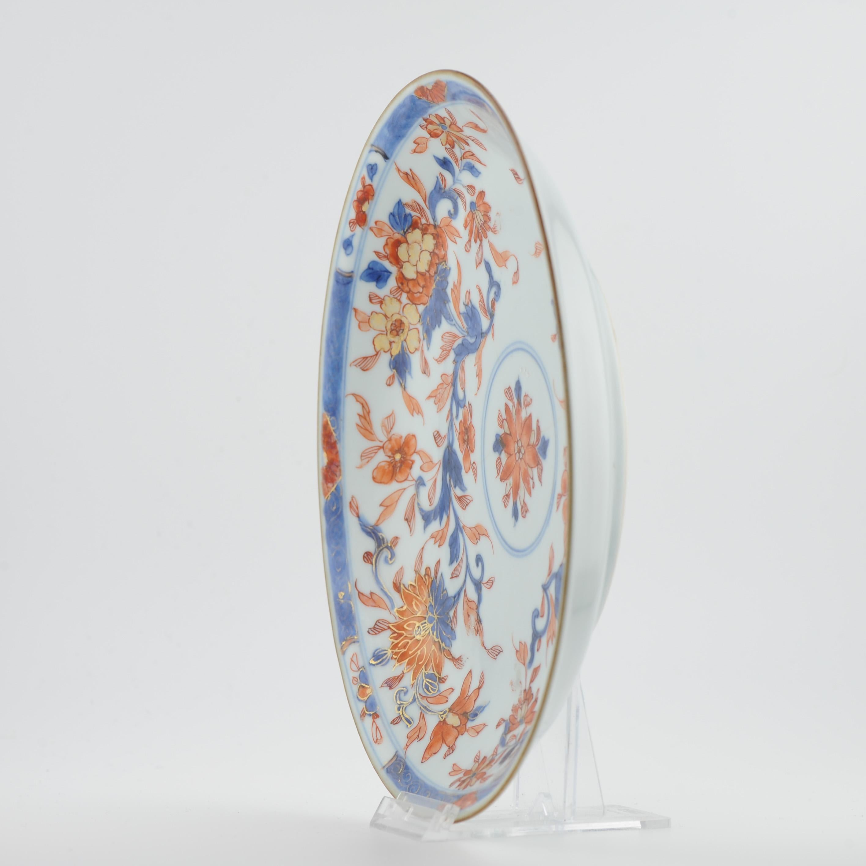 Antique 18th century Antique Kangxi Yongzheng Chinese Porcelain Imari Plate For Sale 4