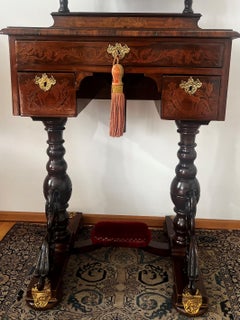 Antique 18th century baroque Dressing Table with Mirror