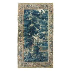 Antique 18th Century Baroque Flemish Verdure Landscape Tapestry