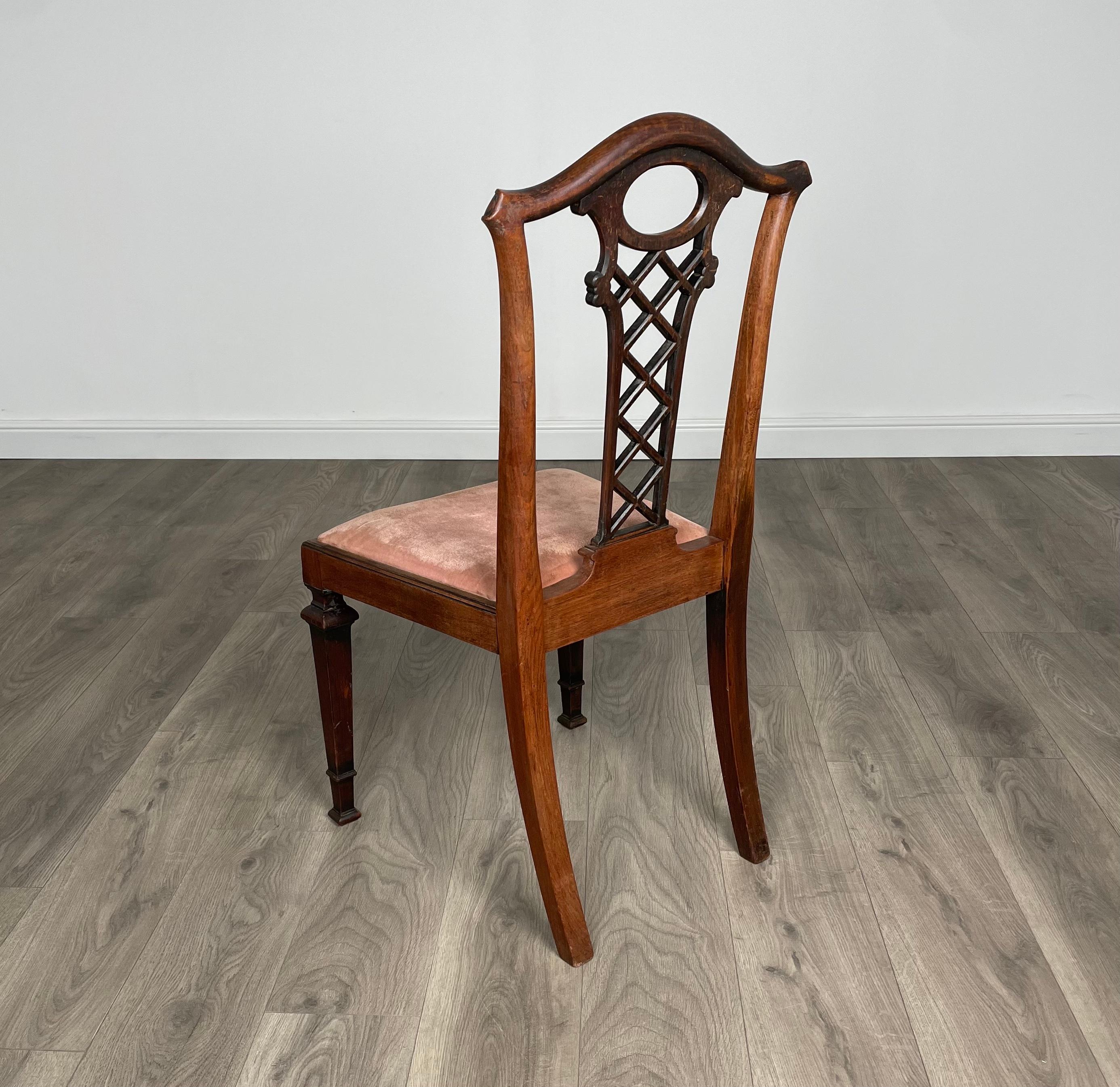 Chaise de chambre à coucher/chaise d'entrée ancienne du 18ème siècle en acajou (REF AF-1903) Bon état - En vente à Ledbury, GB