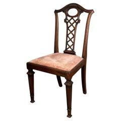 Antique 18th Century Bedroom Chair / Hall Chair In Mahogany ( REF AF-1903 )