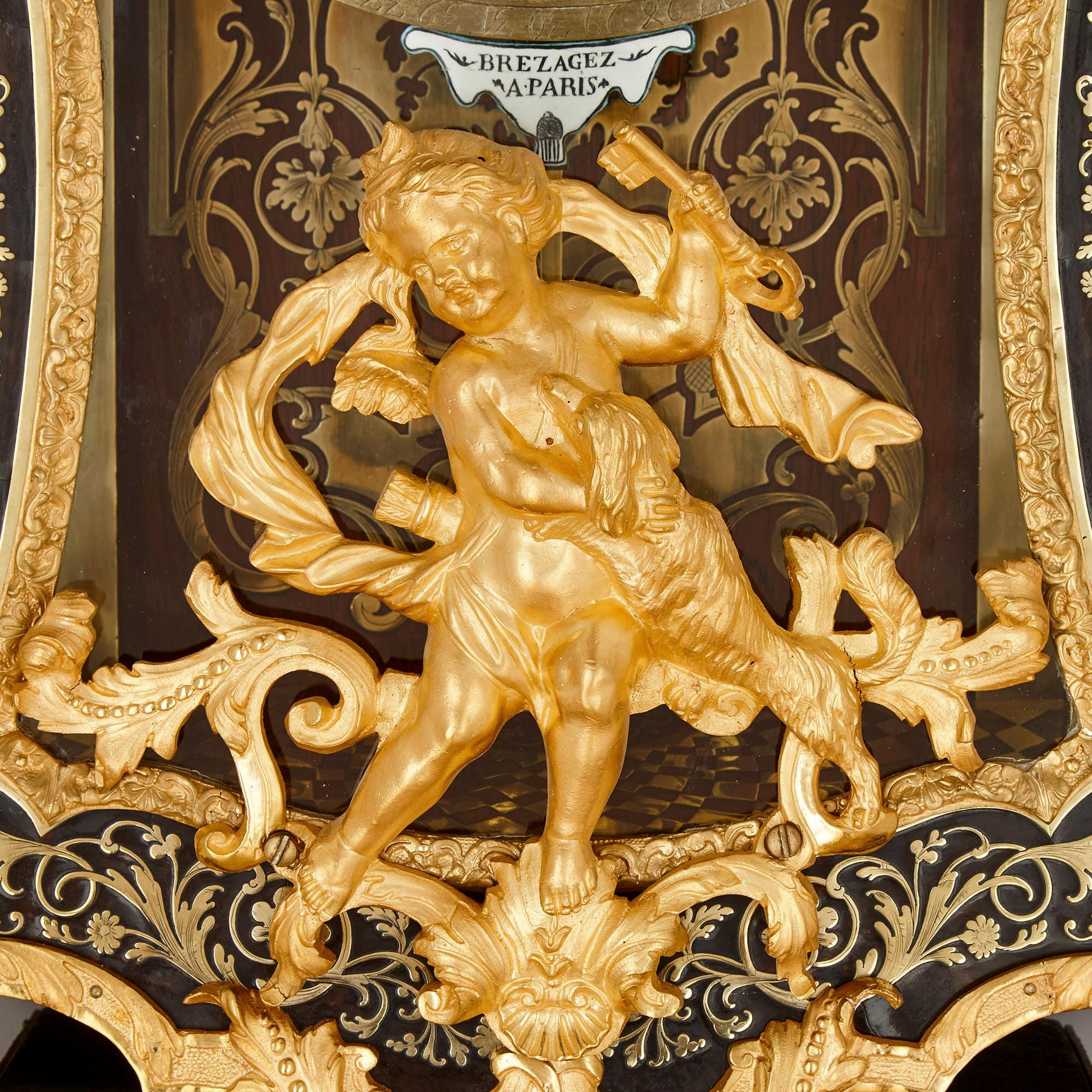 Antike Boulle-Armbanduhr aus dem 18. Jahrhundert von Brezagez und Marchand (Louis XV.) im Angebot