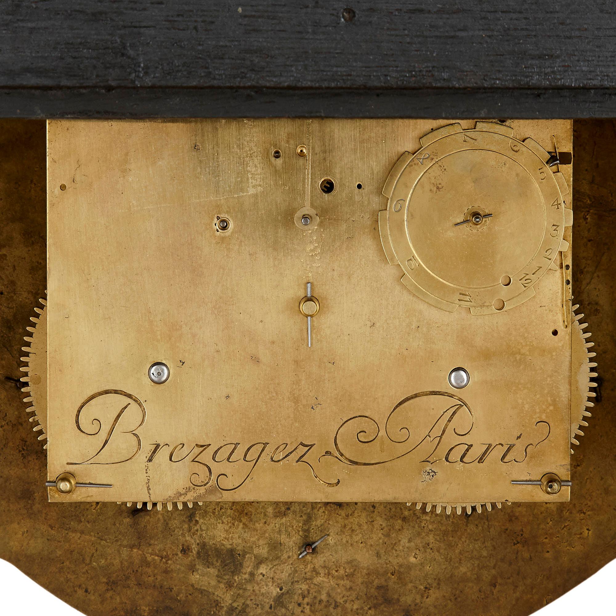 Horloge de support Boulle du 18e siècle par Brezagez et Marchand en vente 1