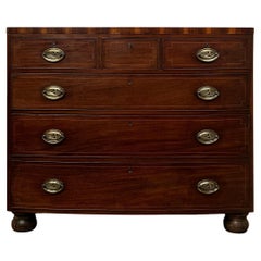 Antique 18th Century Bow Front Chest Of Drawers In Mahogany ( REF AF-3446 )