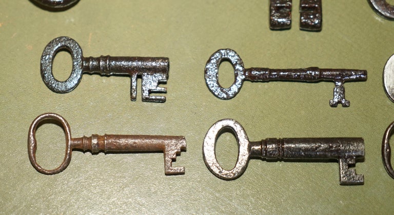 Antique 18th Century Box of Georgian Keys Honble J A Ellis Kings Agent ...