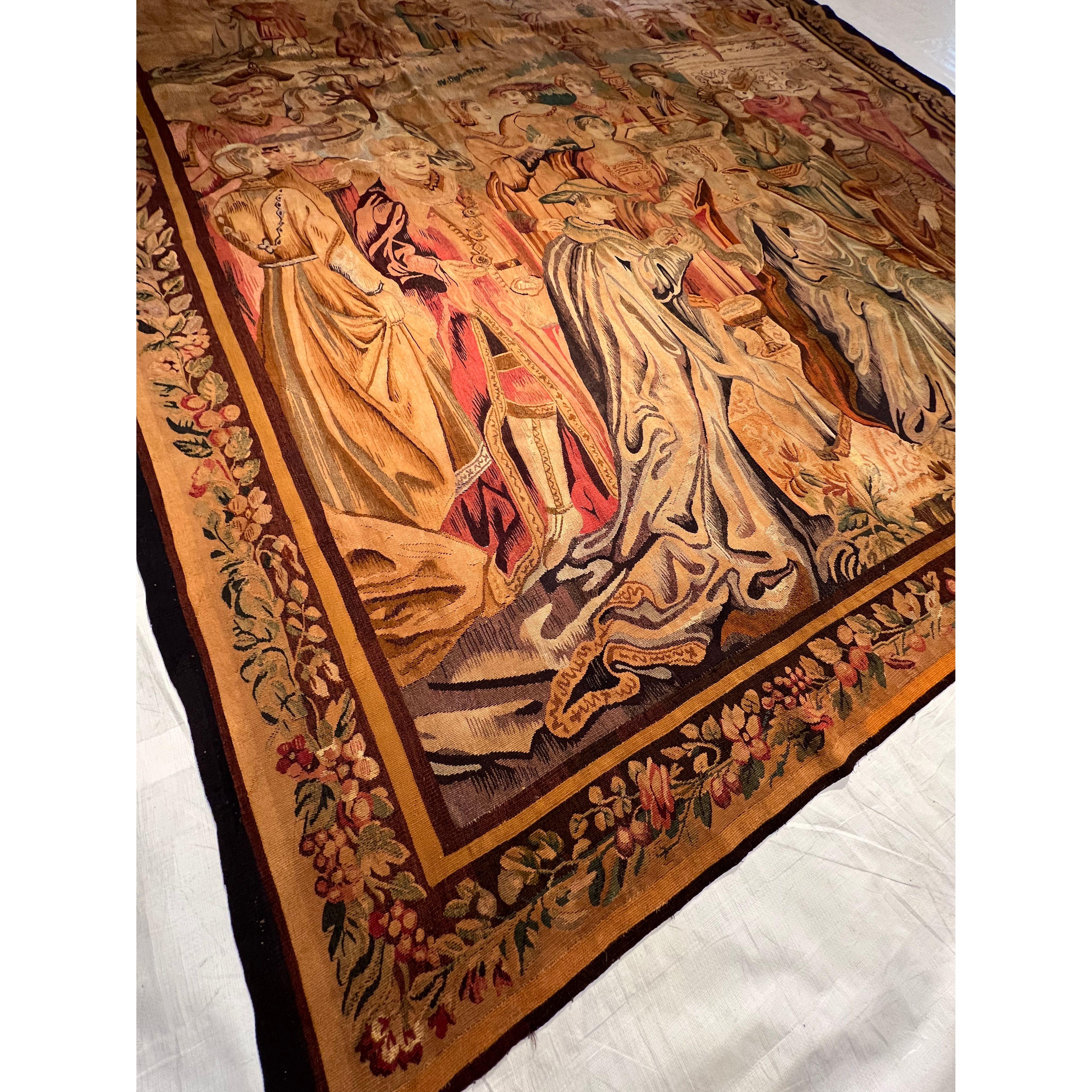 Other Antique 18th Century Brussels Tapestry 8' X 7'7