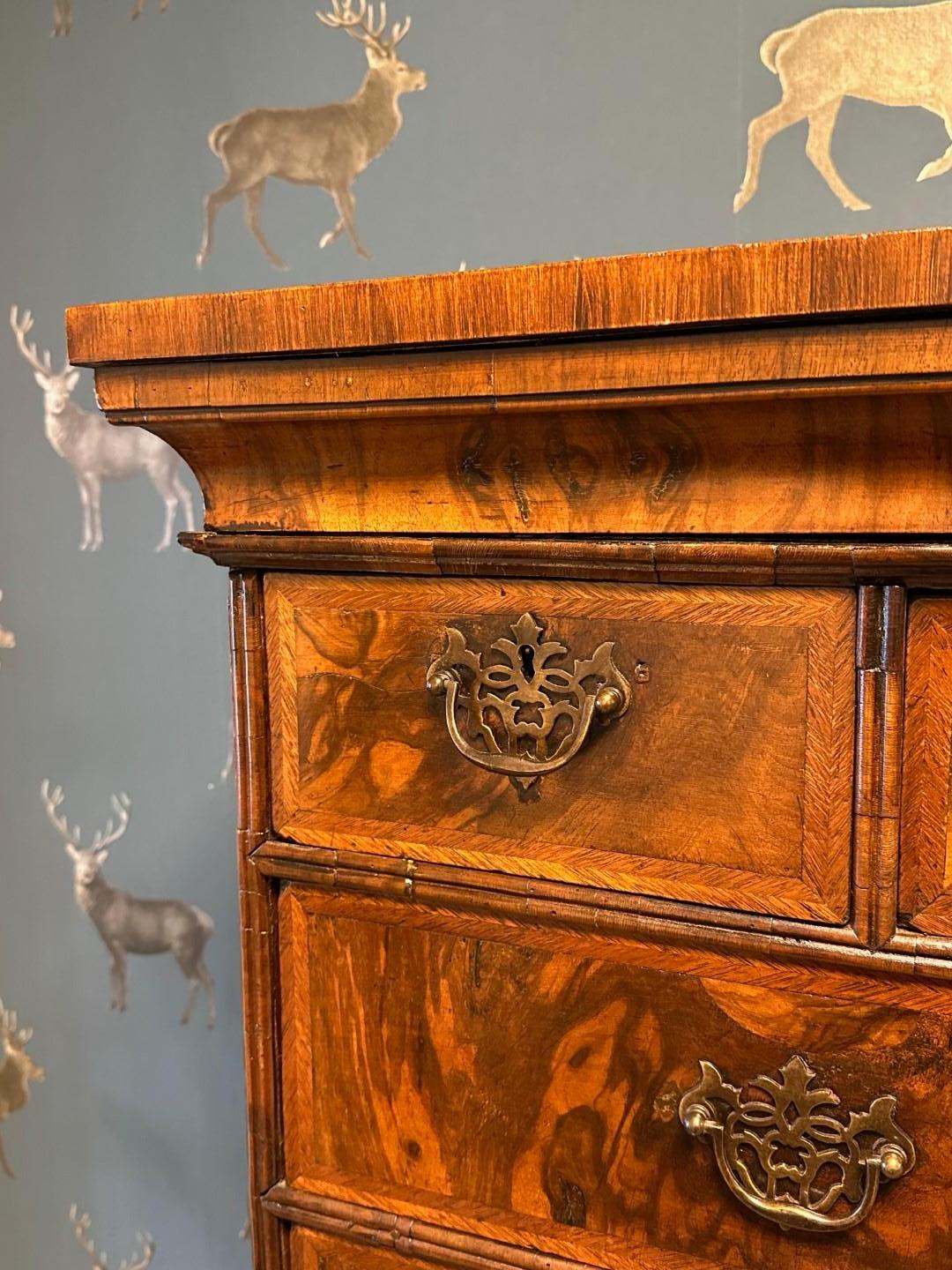 Noyer Ancienne commode en ronce de noyer du XVIIIe siècle en vente