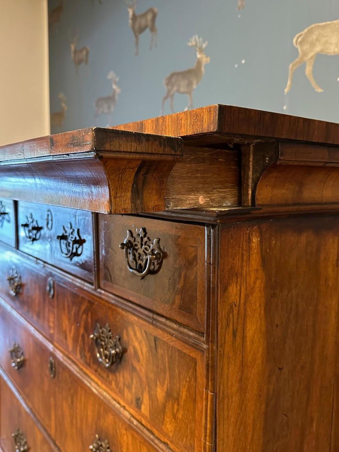 Ancienne commode en ronce de noyer du XVIIIe siècle en vente 1