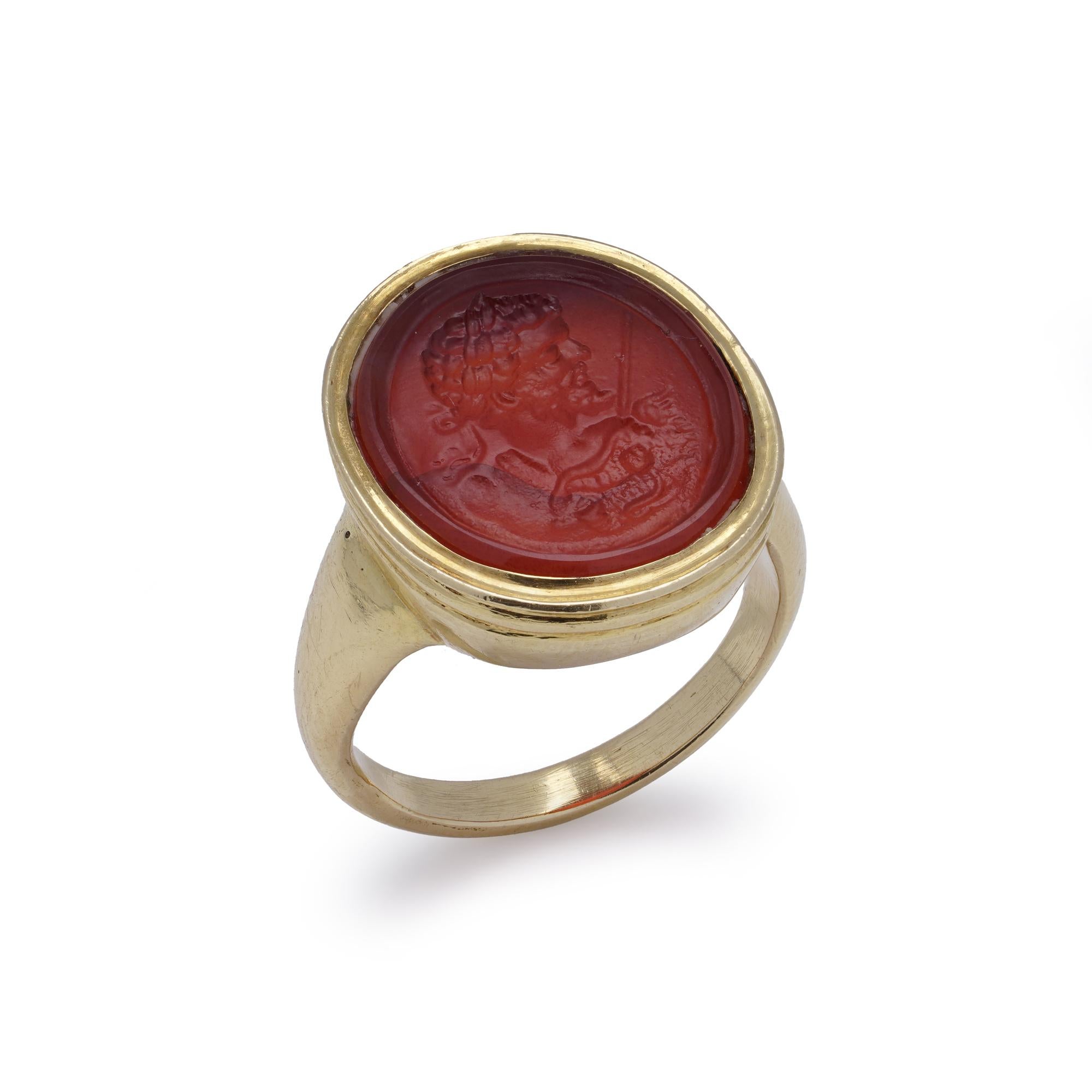 Antique 18th Century Carnelian Intaglio Ring For Sale 1