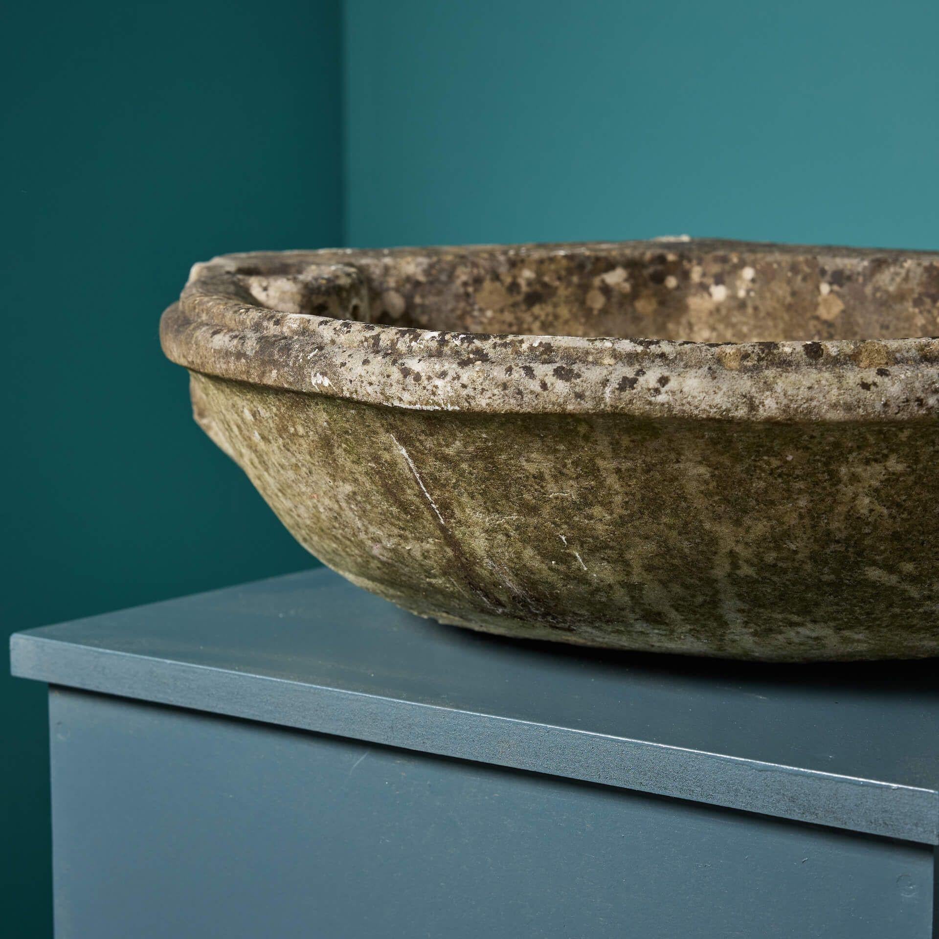 18th Century and Earlier Antique 18th Century Carrara Marble Corner Basin For Sale