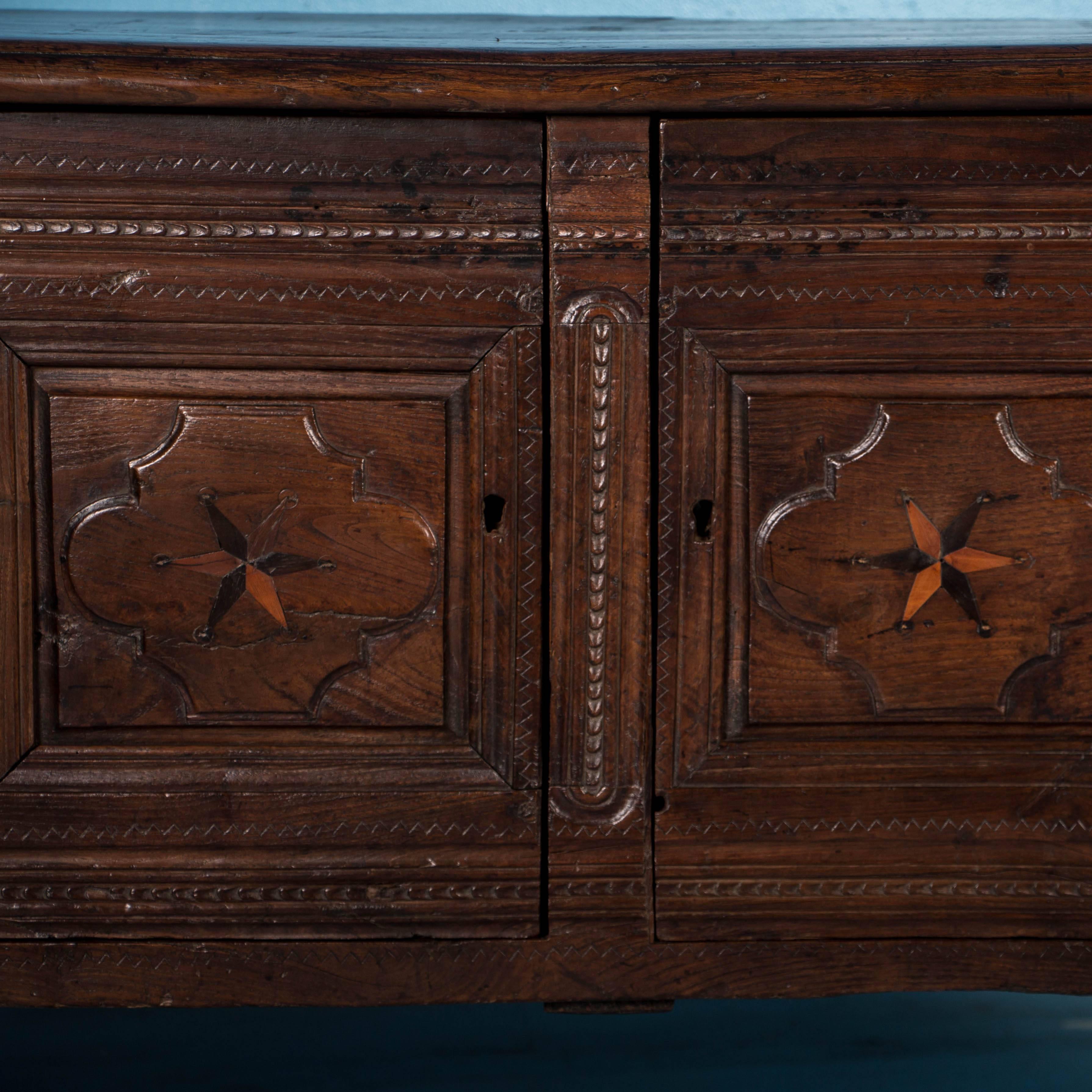 Antique 18th Century Carved English Oak Cabinet  2