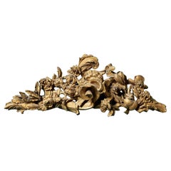 Antique 18th Century Carved & Gilded Pediment
