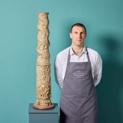 Antique 18th Century Carved Oak Solomonic Column