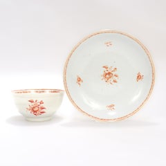 Antique 18th Century Chinese Export Porcelain Tea Bowl & Saucer