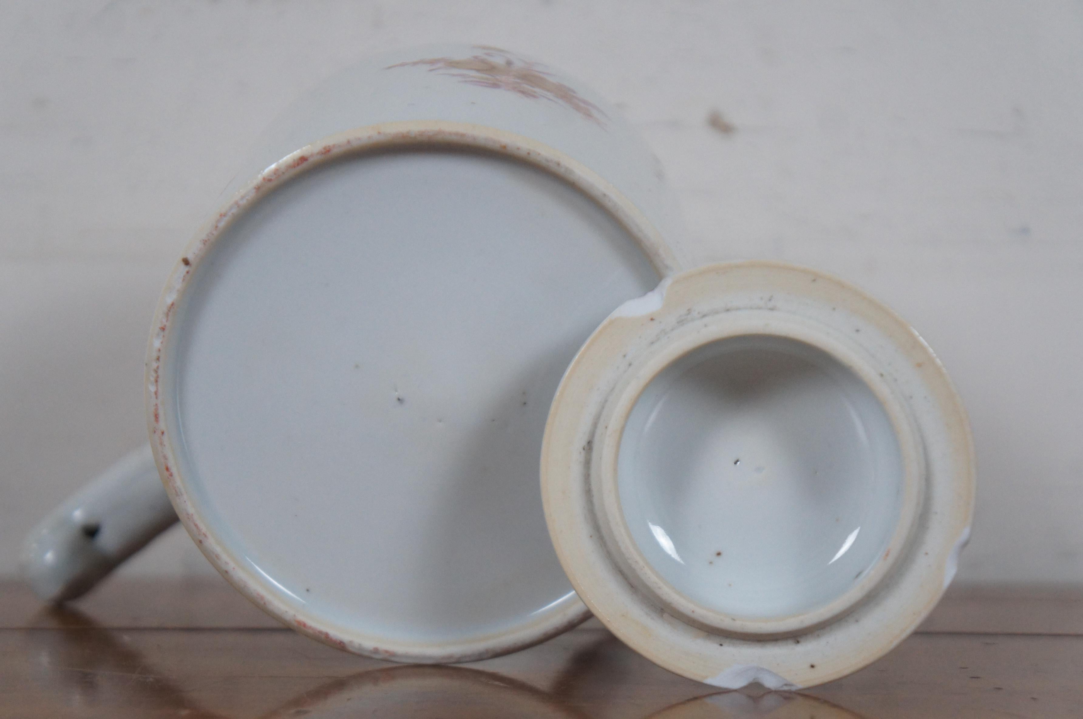 Théière antique d'exportation chinoise du 18ème siècle en porcelaine Qianlong chocolatée en vente 4